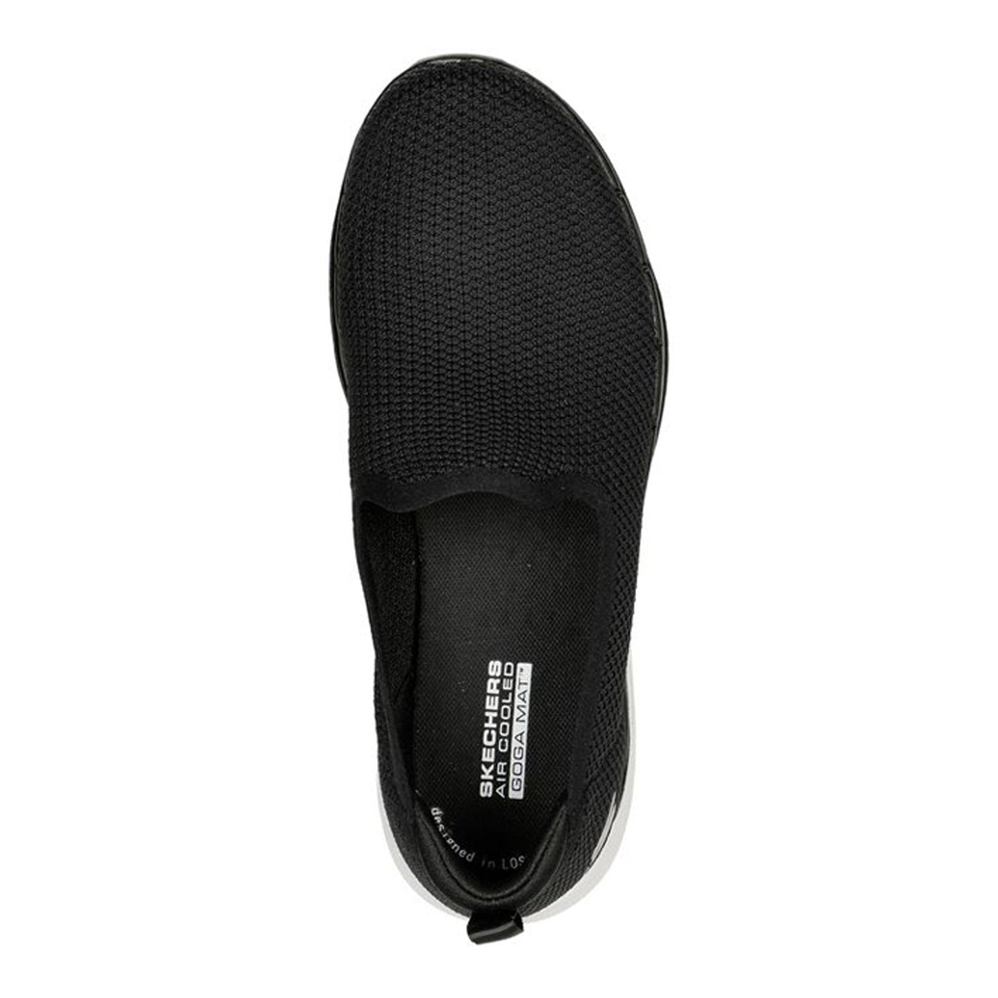 Peltz Shoes Women's Skechers GOwalk 6 - Clear Virtue Slip-On BLACK WHITE 124505-BKW