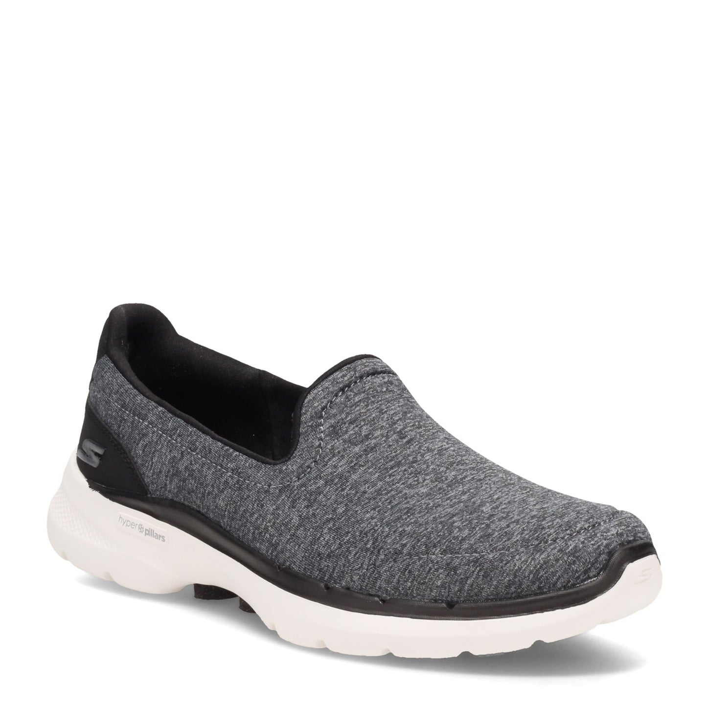 Peltz Shoes Women's Skechers GOwalk 6 - Grand Horizon Slip-On BLACK / WHITE 124507-BKW