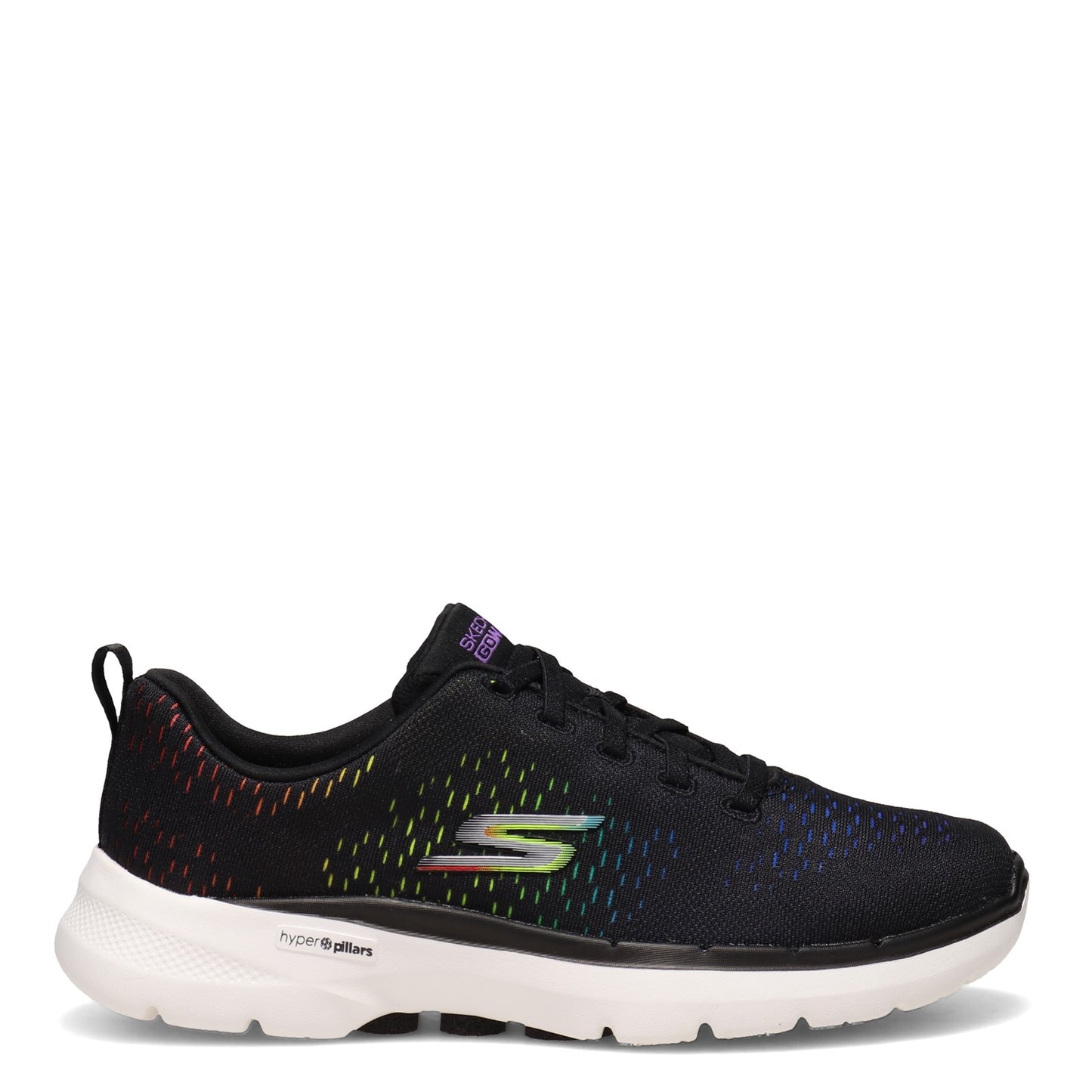 Peltz Shoes Women's Skechers GOwalk 6 - Vibrant Energy Sneaker BLACK MULTI 124520-BKMT