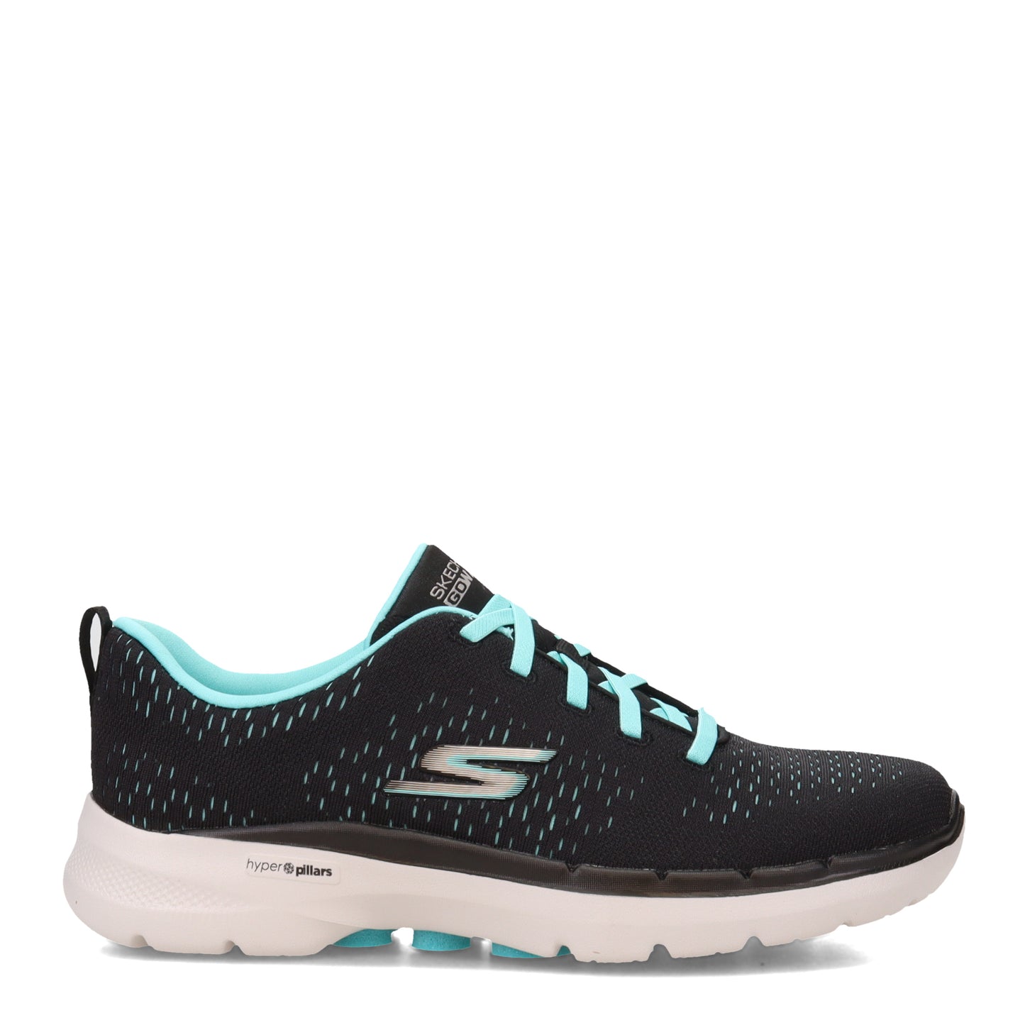 Peltz Shoes Women's Skechers GO WALK 6 - Adora Walking Shoe BLACK AQUA 124524-BKAQ