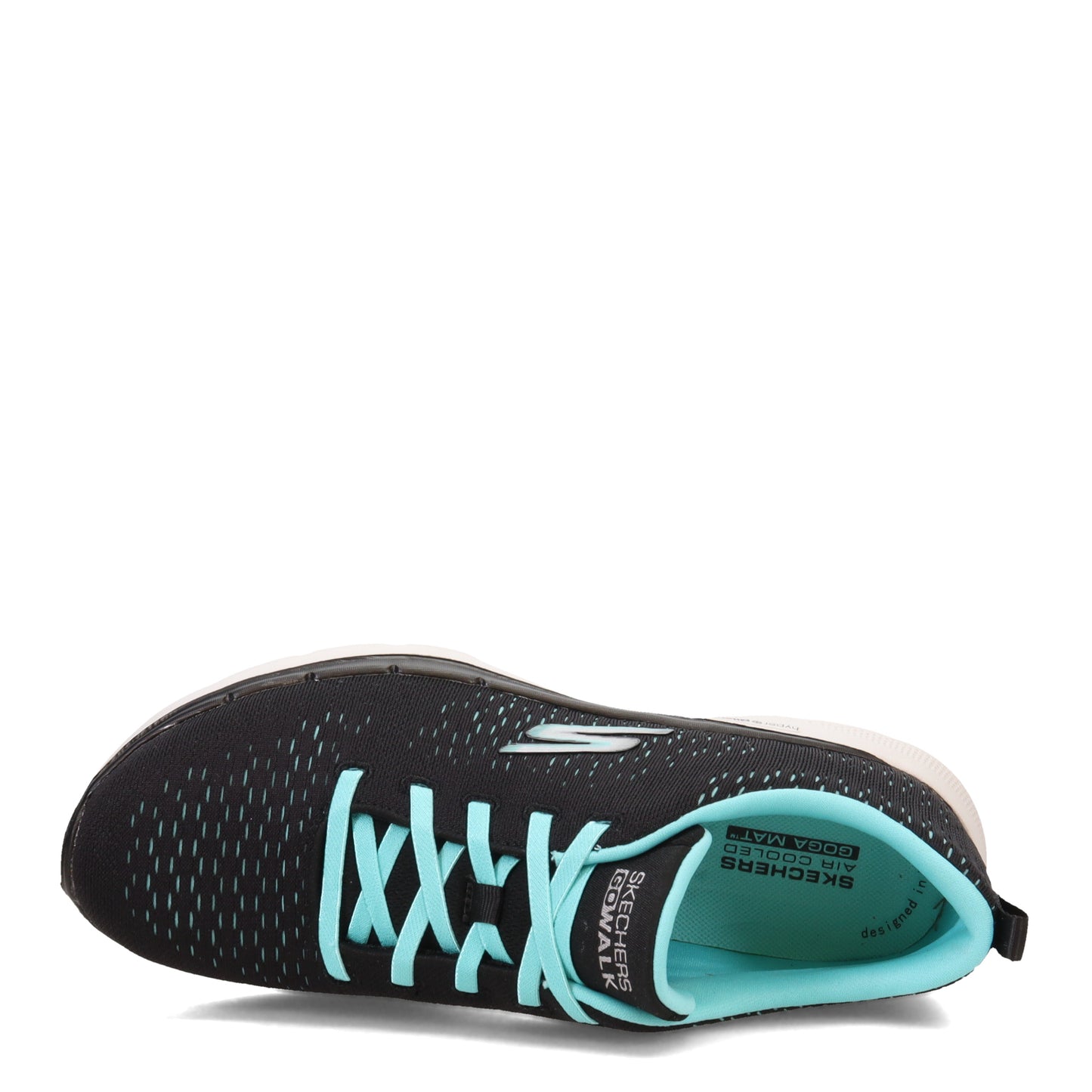 Peltz Shoes Women's Skechers GO WALK 6 - Adora Walking Shoe BLACK AQUA 124524-BKAQ