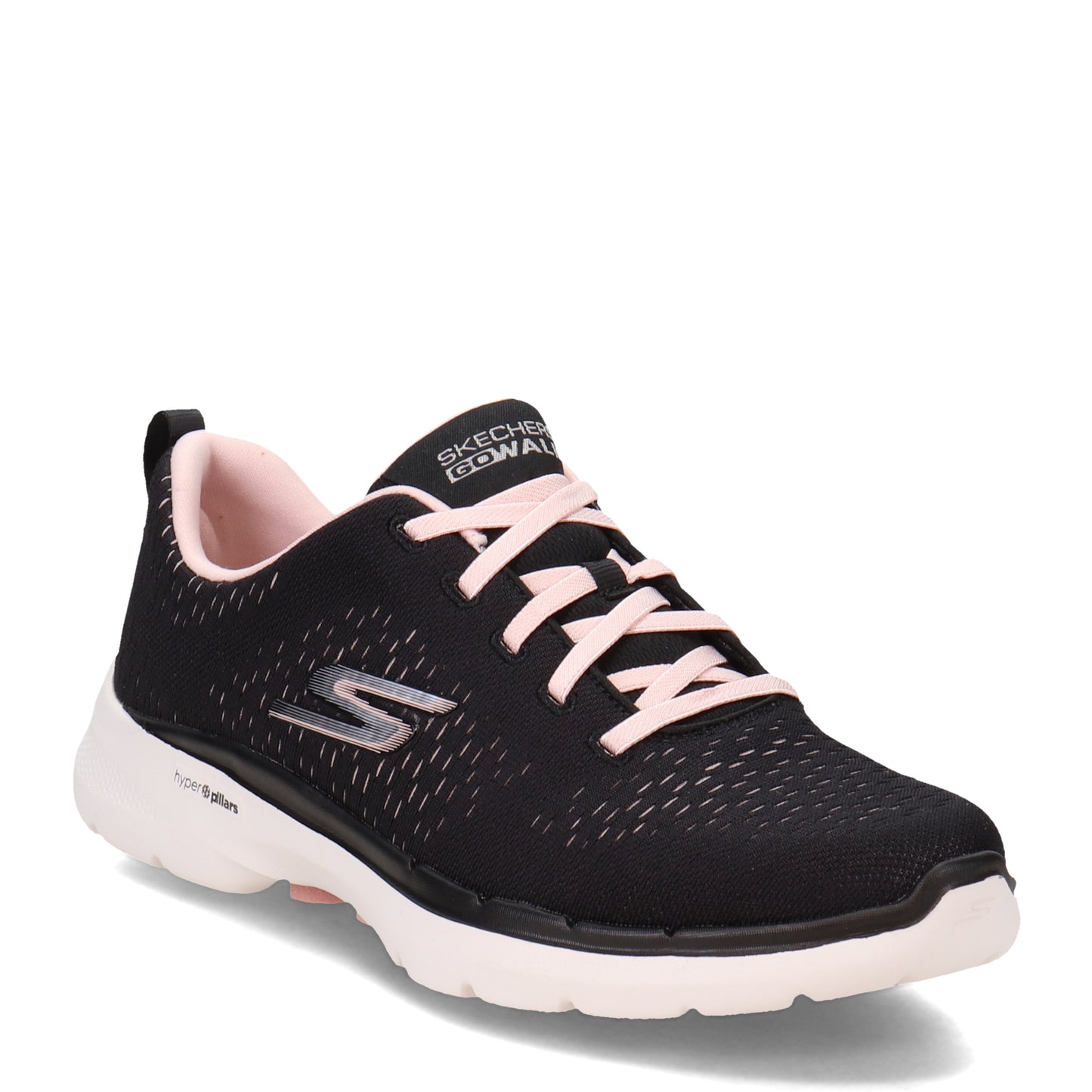 Peltz Shoes Women's Skechers GO WALK 6 - Adora Walking Shoe BLACK PINK 124524-BKLP