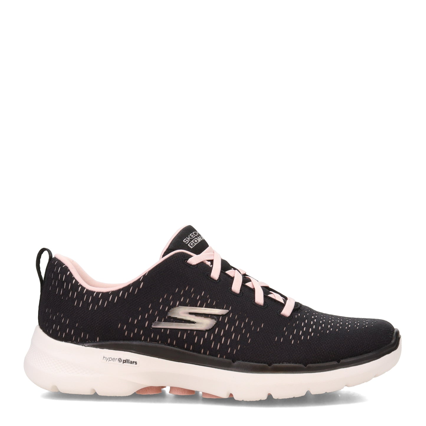Peltz Shoes Women's Skechers GO WALK 6 - Adora Walking Shoe BLACK PINK 124524-BKLP