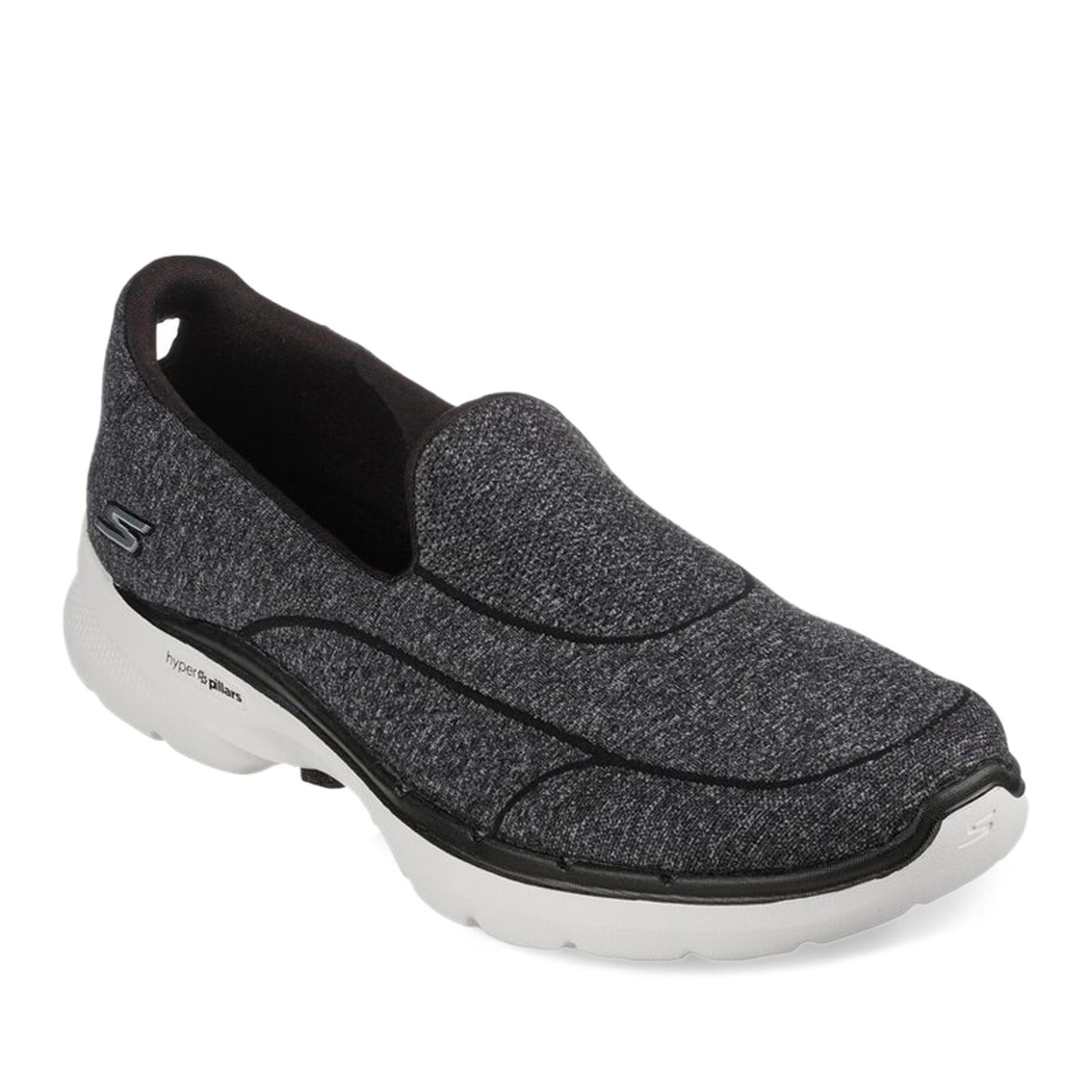 Peltz Shoes Women's Skechers GO WALK 6 - Carice Sneaker BLACK WHITE 124541-BKW