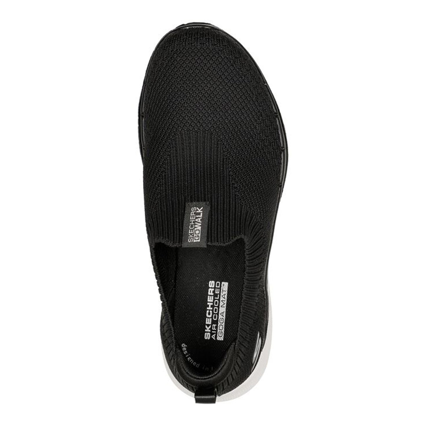Peltz Shoes Women's Skechers GO WALK 6 - Stunning View Sneaker BLACK WHITE 124557-BKW