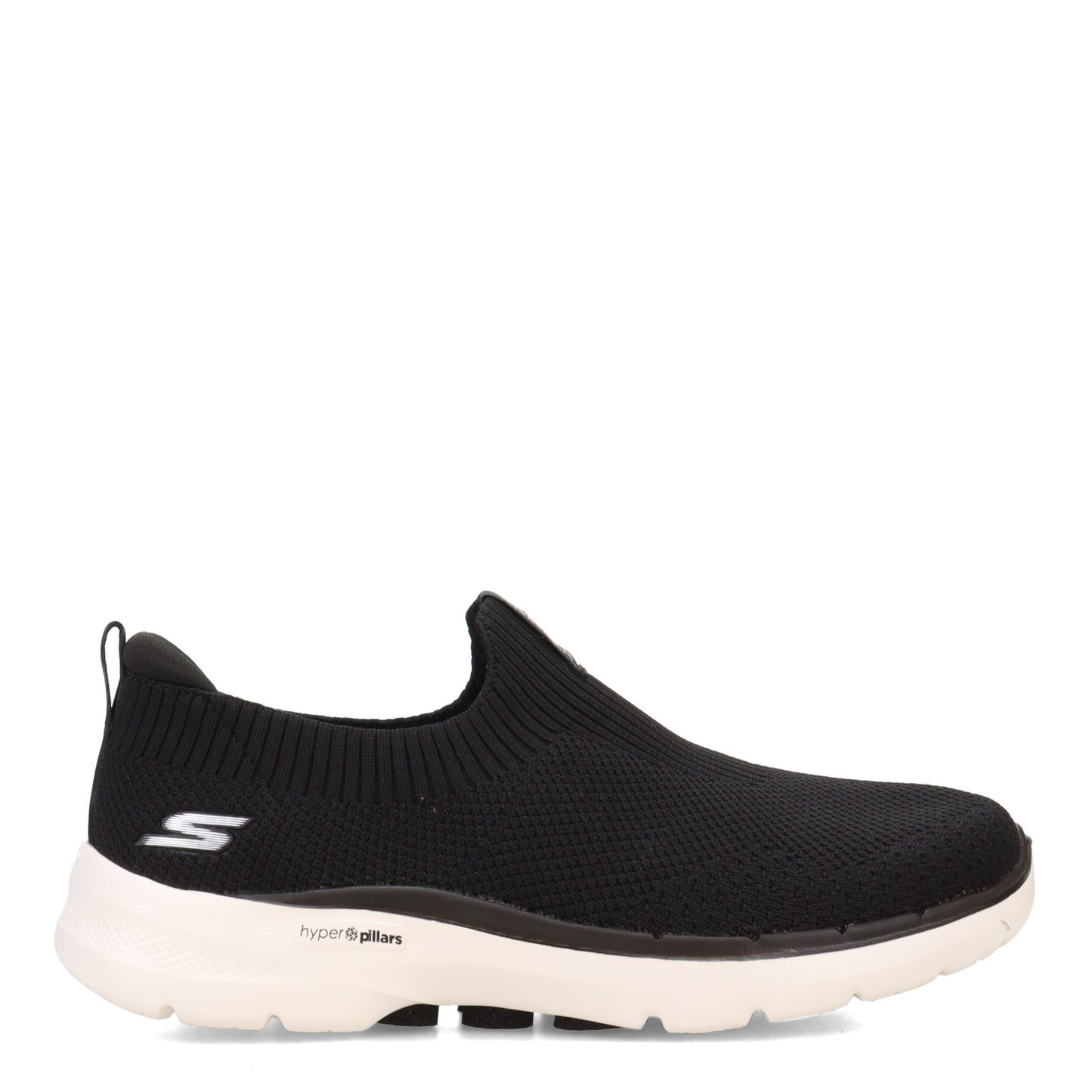 Peltz Shoes Women's Skechers GO WALK 6 - Stunning View Sneaker - Wide Width BLACK WHITE 124557W-BKW
