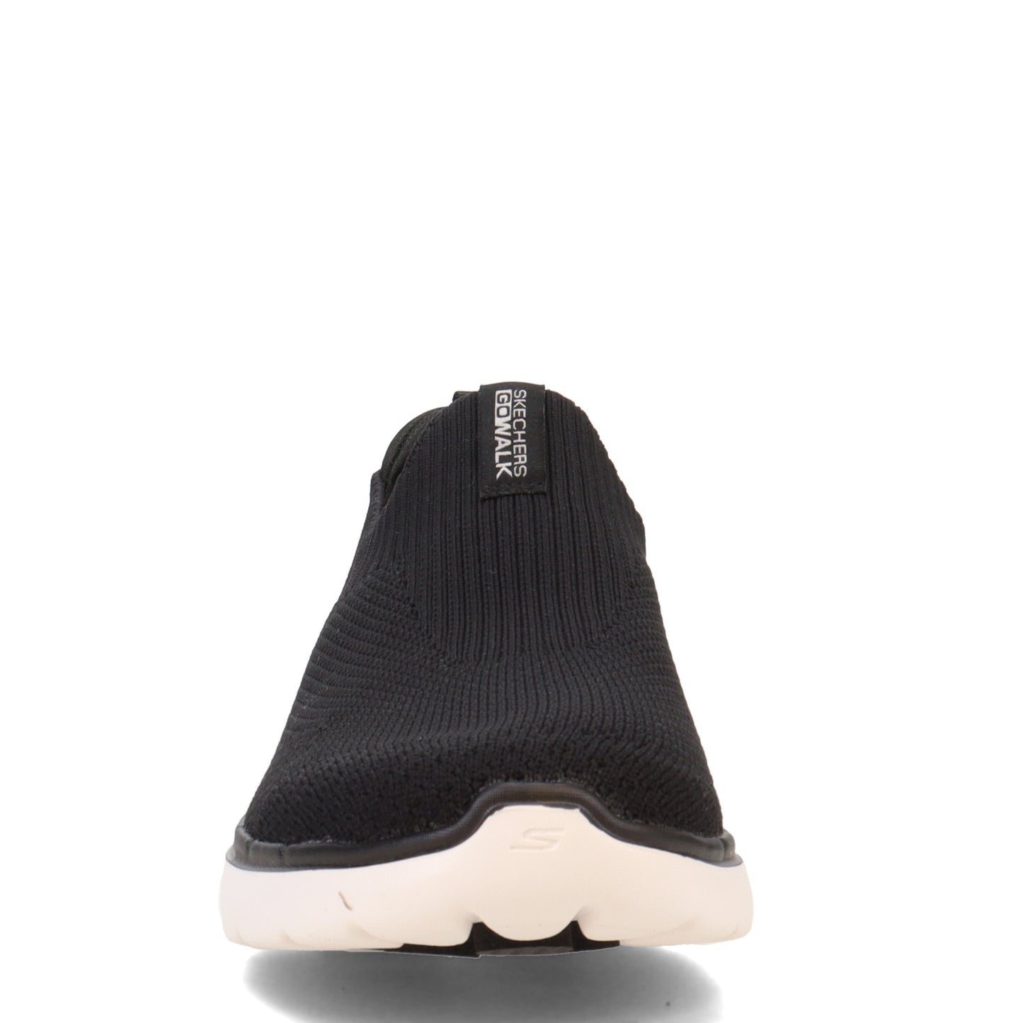 Peltz Shoes Women's Skechers GO WALK 6 - Stunning View Sneaker - Wide Width BLACK WHITE 124557W-BKW