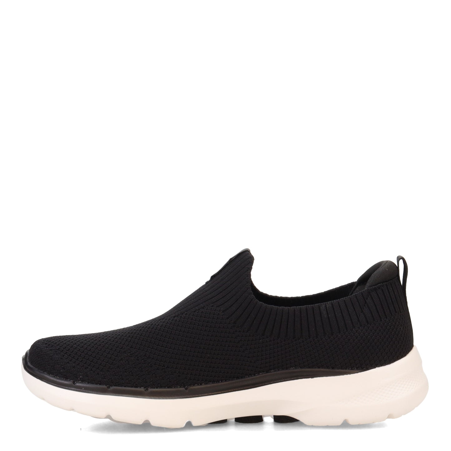 Peltz Shoes Women's Skechers GO WALK 6 - Stunning View Sneaker - Wide Width BLACK WHITE 124557W-BKW