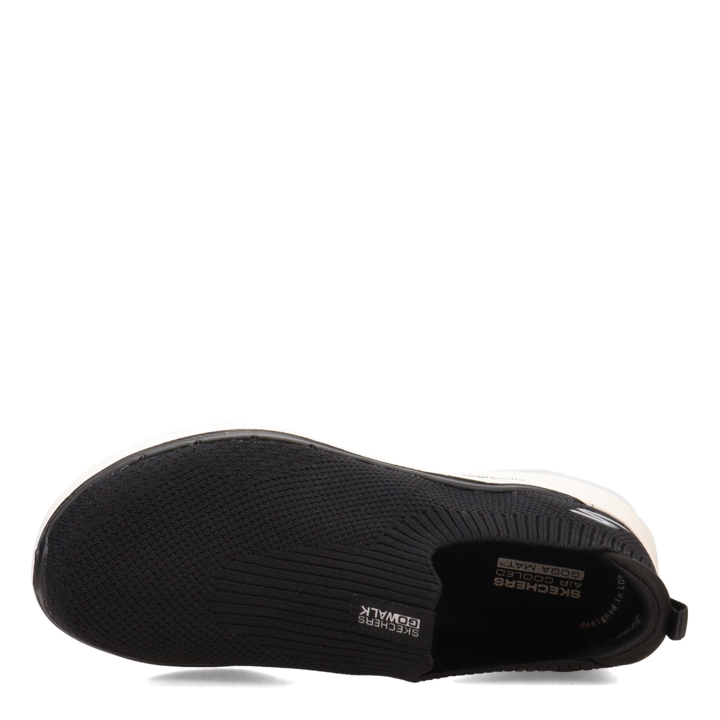 Peltz Shoes Women's Skechers GO WALK 6 - Stunning View Sneaker - Wide Width BLACK WHITE 124557W-BKW