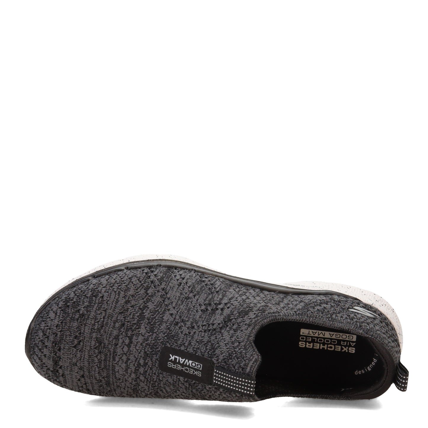 Peltz Shoes Women's Skechers Go Walk 6- Splendid Day Slip-On BLACK GREY 124558-BKGY