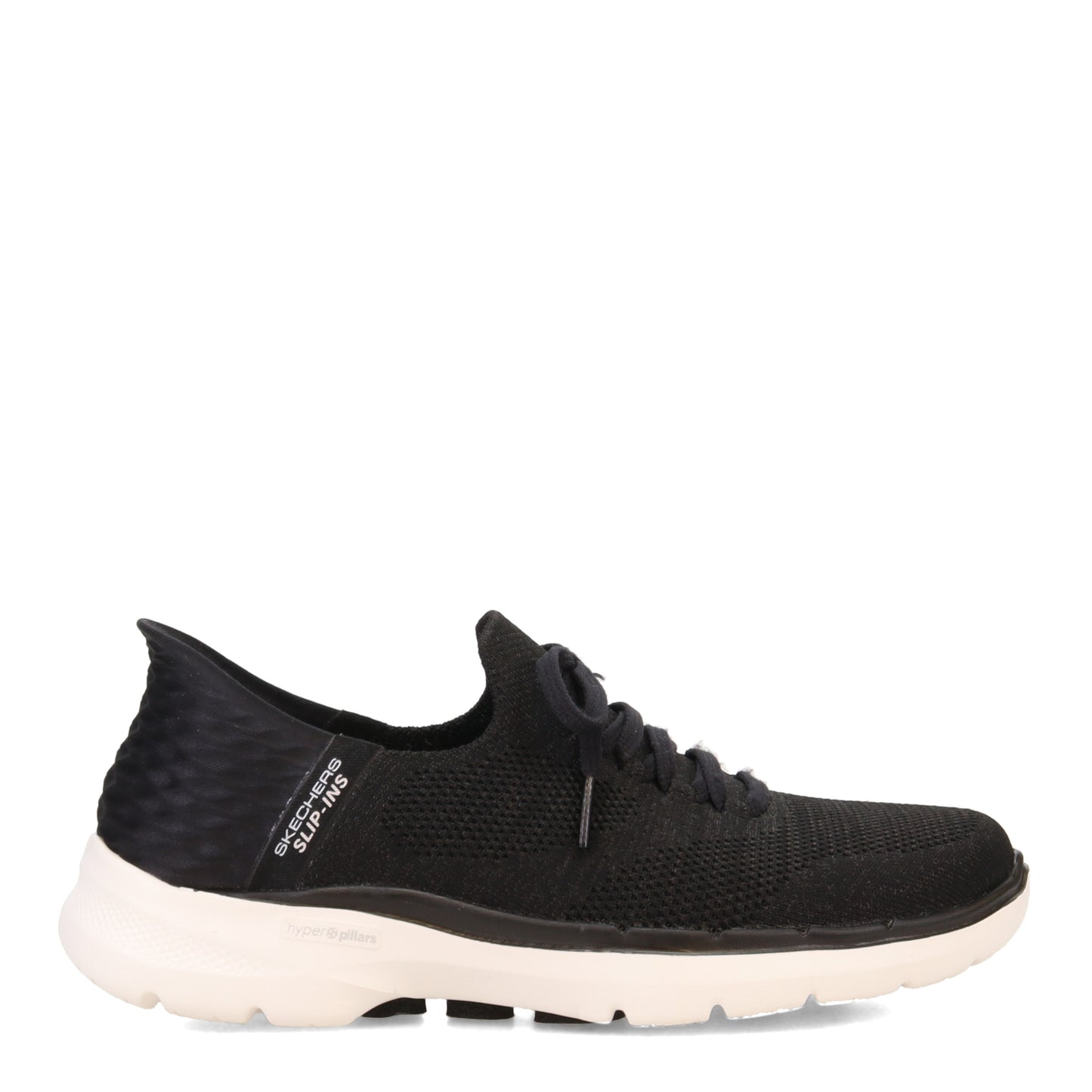 Peltz Shoes Women's Skechers Slip-ins: GO WALK 6 - Lovely Day Sneaker BLACK / WHITE 124568-BKW