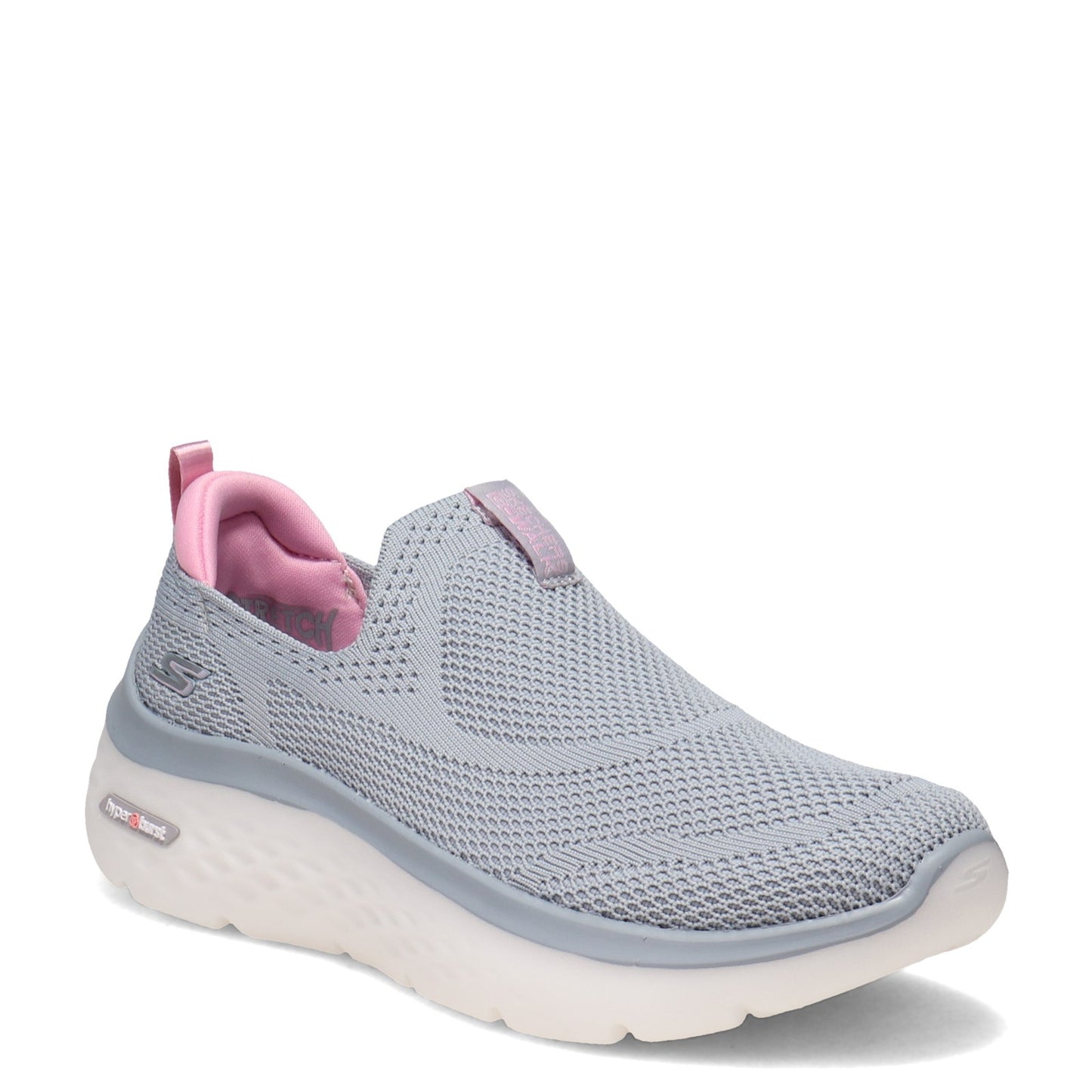 Peltz Shoes Women's Skechers GOwalk Hyper Burst - Solar Winds Slip-On GRAY PINK 124586-GYPK