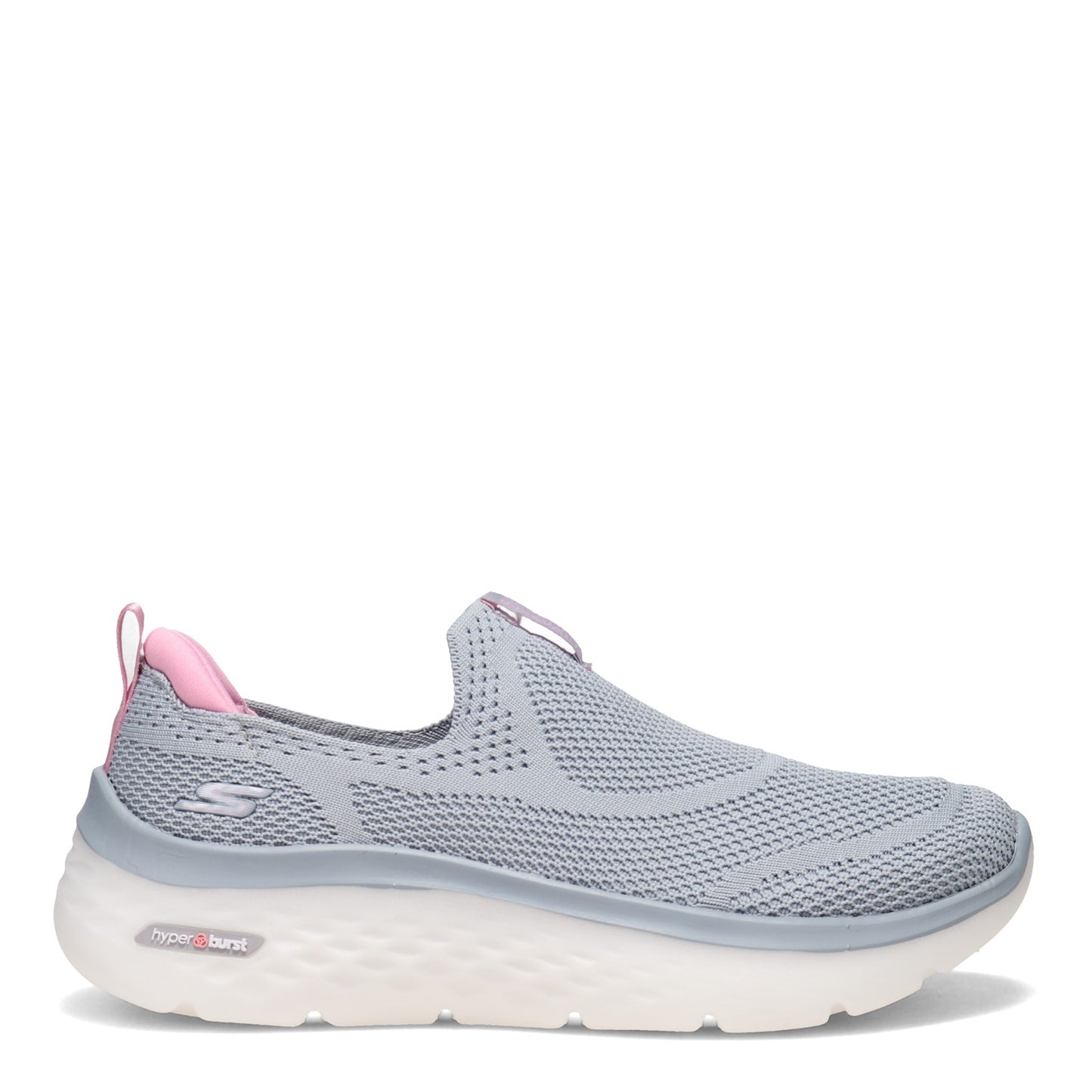 Peltz Shoes Women's Skechers GOwalk Hyper Burst - Solar Winds Slip-On GRAY PINK 124586-GYPK