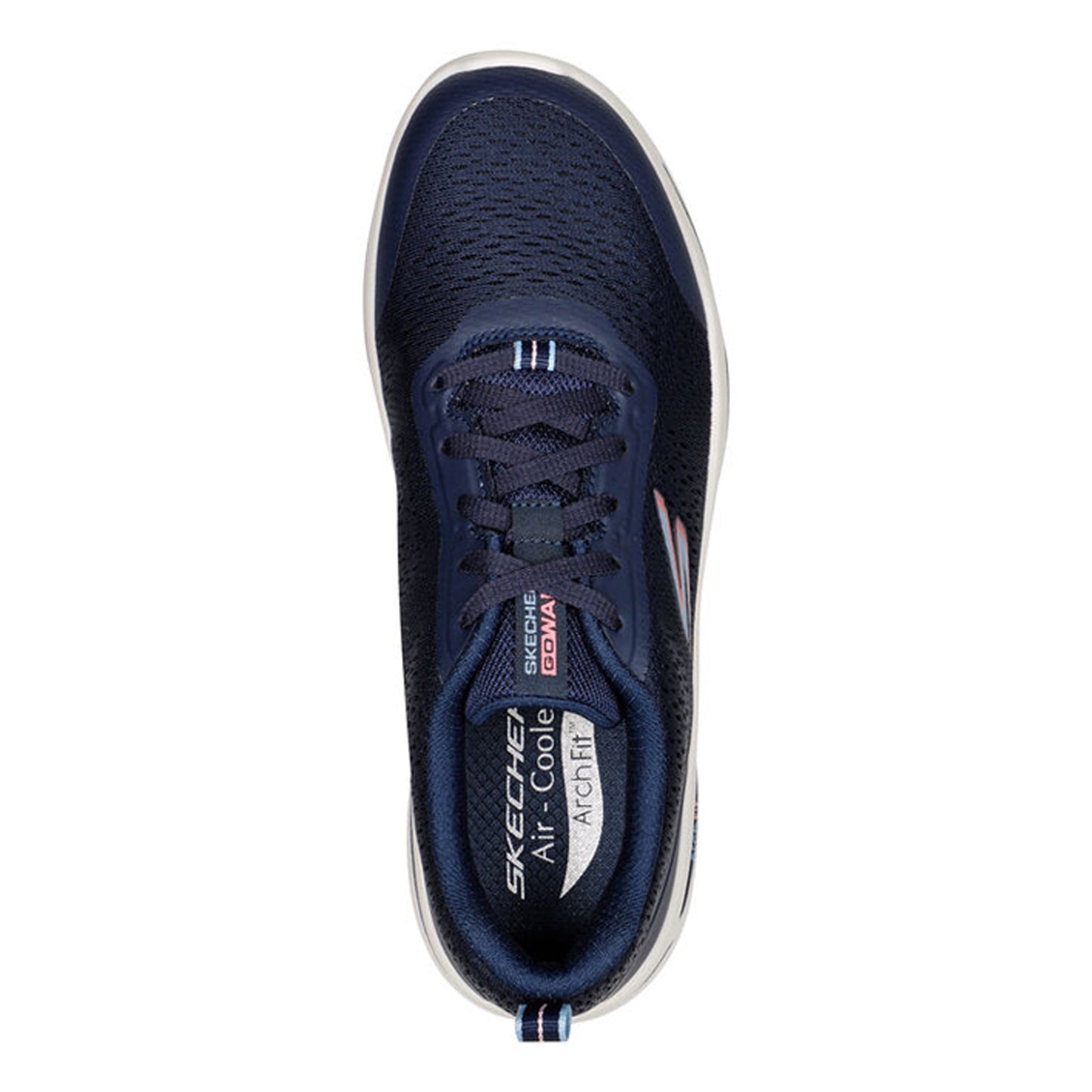 Peltz Shoes Women's Skechers GO WALK Arch Fit - Uptown Summer Sneaker - Wide Width NAVY PINK 124887W-NVPK