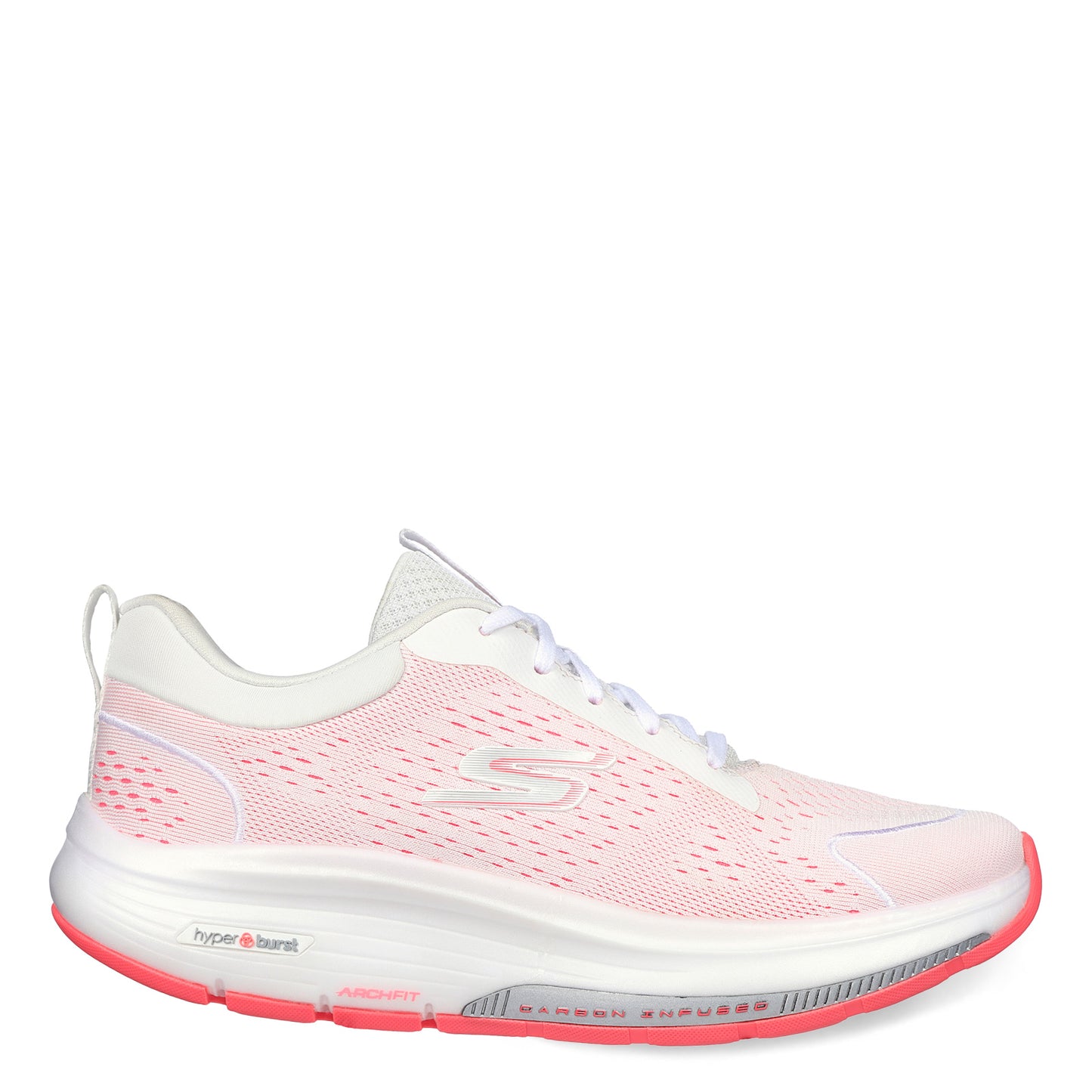 Peltz Shoes Women's Skechers GO WALK Workout Walker Arch Fit - Outpace Walking Shoe WHITE 124933-WCRL