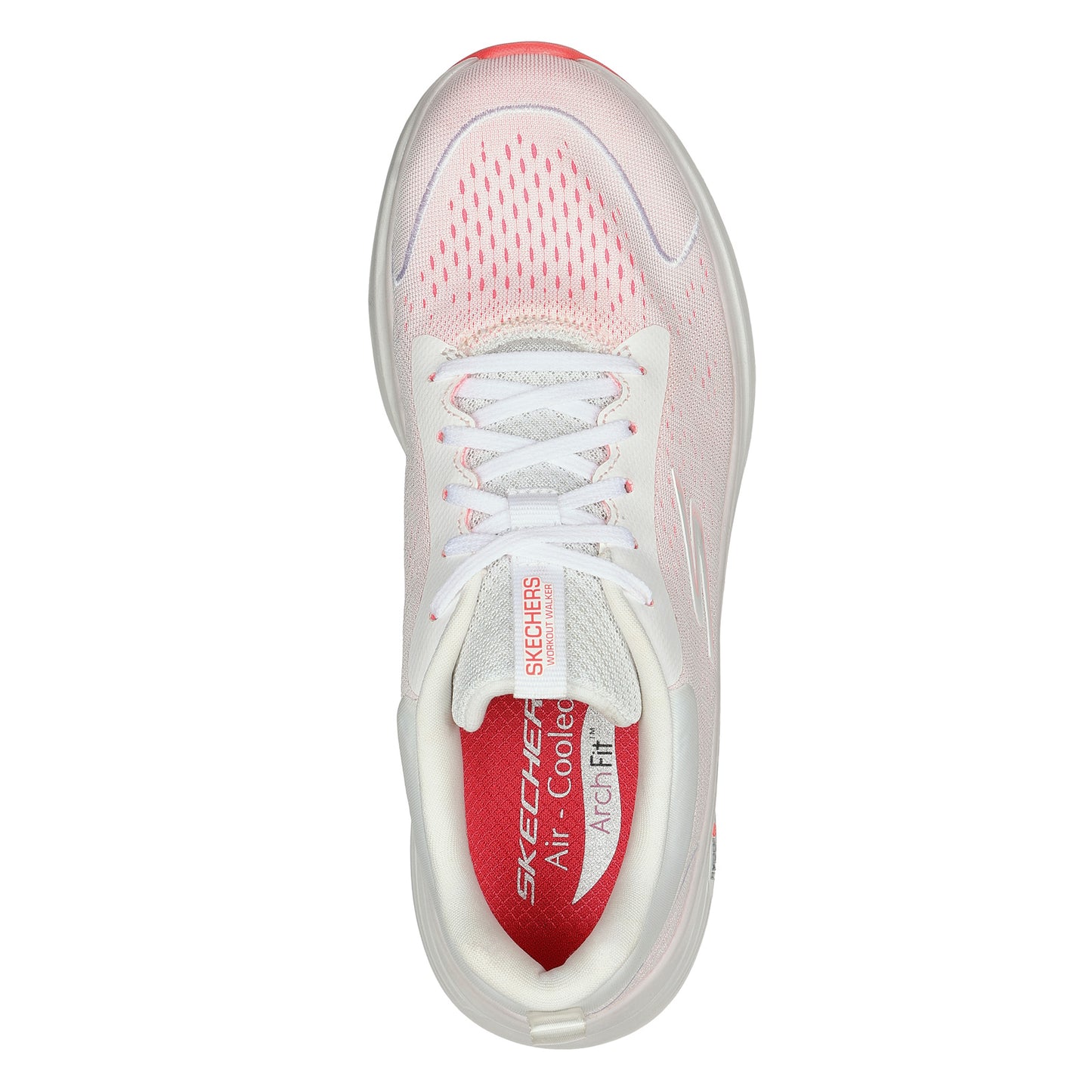 Peltz Shoes Women's Skechers GO WALK Workout Walker Arch Fit - Outpace Walking Shoe WHITE 124933-WCRL