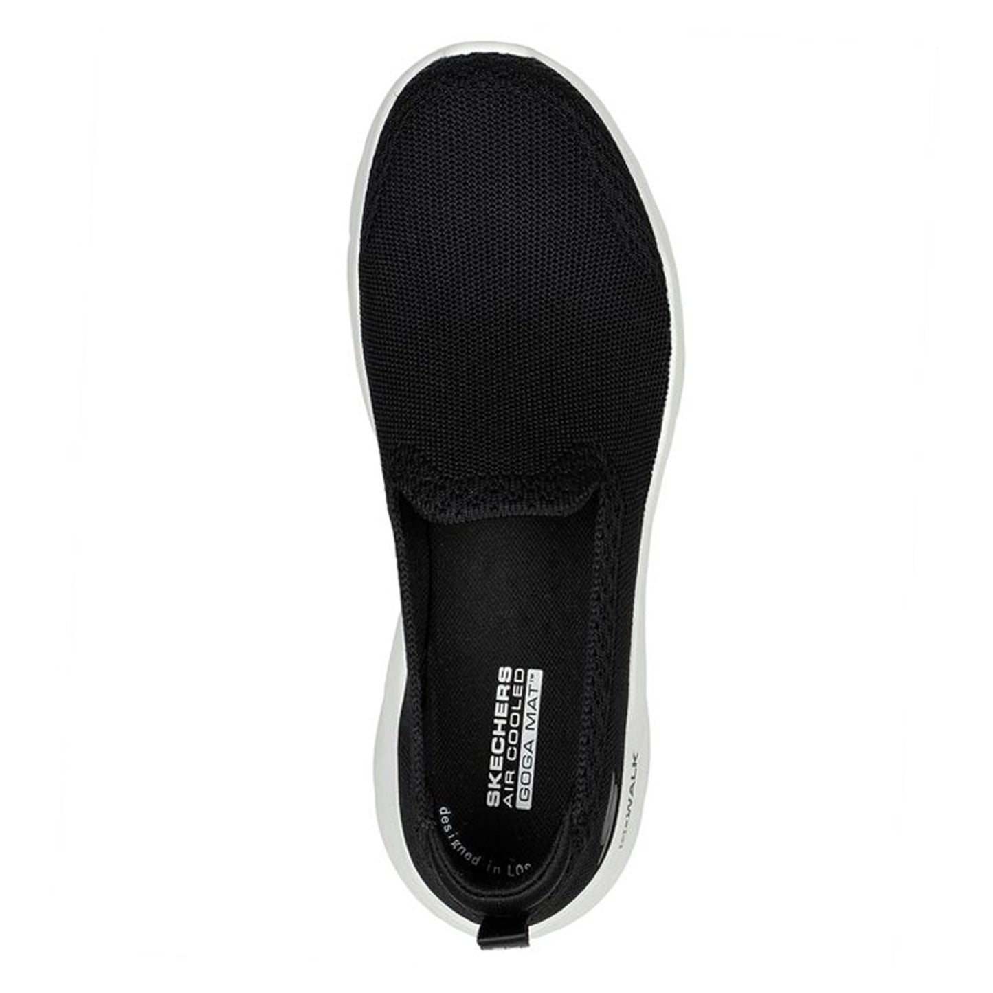 Peltz Shoes Women's Skechers GO WALK FLEX Slip-On Sneaker BLACK / WHITE 124957-BKW