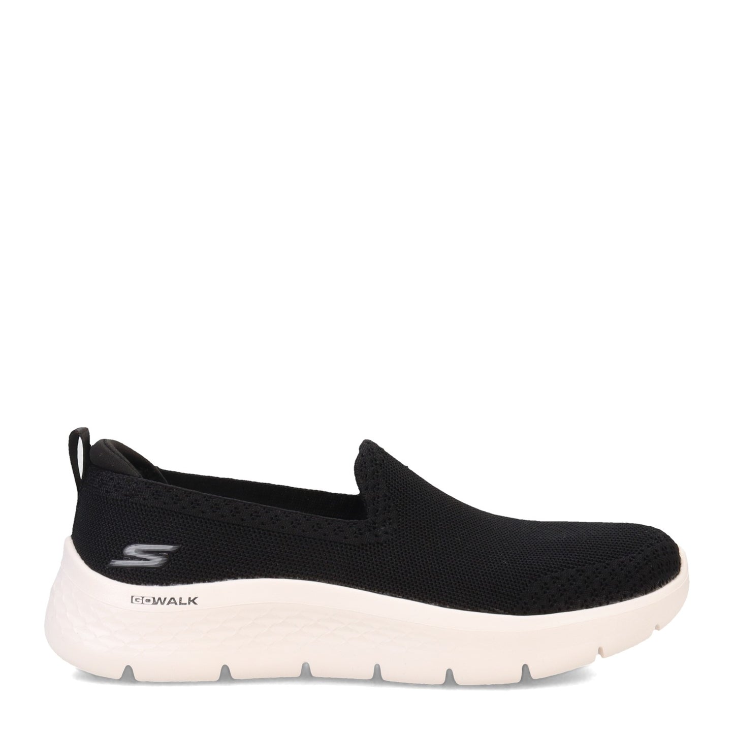 Peltz Shoes Women's Skechers GO WALK FLEX Slip-On Sneaker - Narrow Width BLACK / WHITE 124957NA-BKW