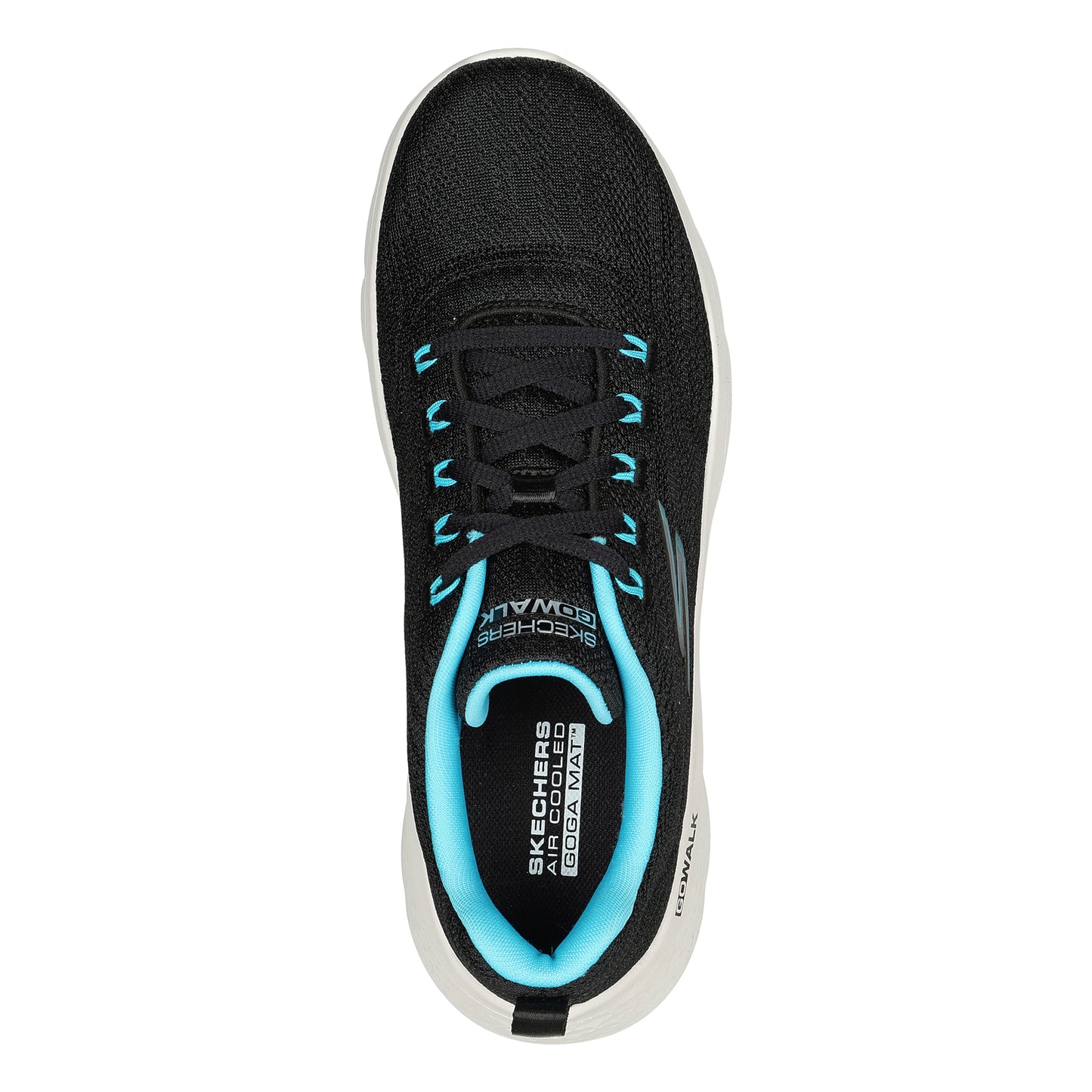 Peltz Shoes Women's Skechers GO WALK FLEX - Striking Look Walking Shoe BLACK AQUA 124960-BKAQ