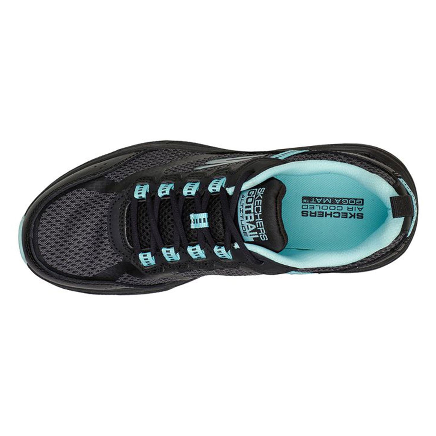 Peltz Shoes Women's Skechers GOrun Trail Altitude Running Shoe BLACK AQUA 128200-BKAQ