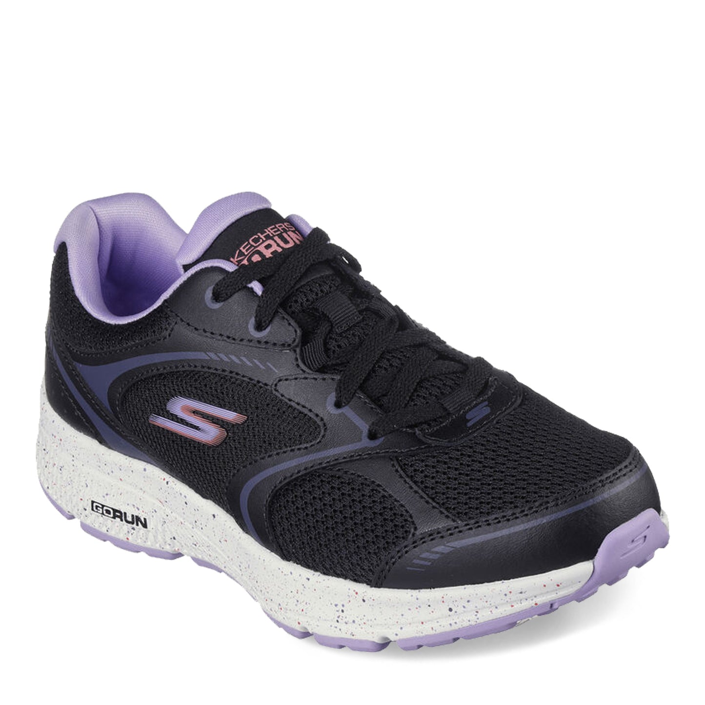Peltz Shoes Women's Skechers GO RUN Consistent - Vivid Horizon Running Shoe BLACK WHITE PURPLE 128285-BKLV