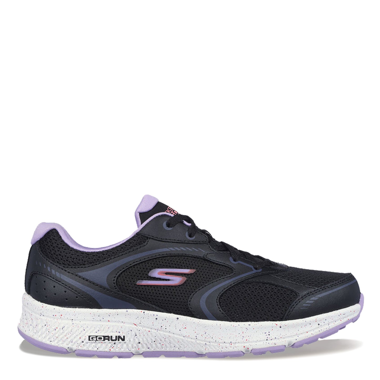 Peltz Shoes Women's Skechers GO RUN Consistent - Vivid Horizon Running Shoe BLACK WHITE PURPLE 128285-BKLV