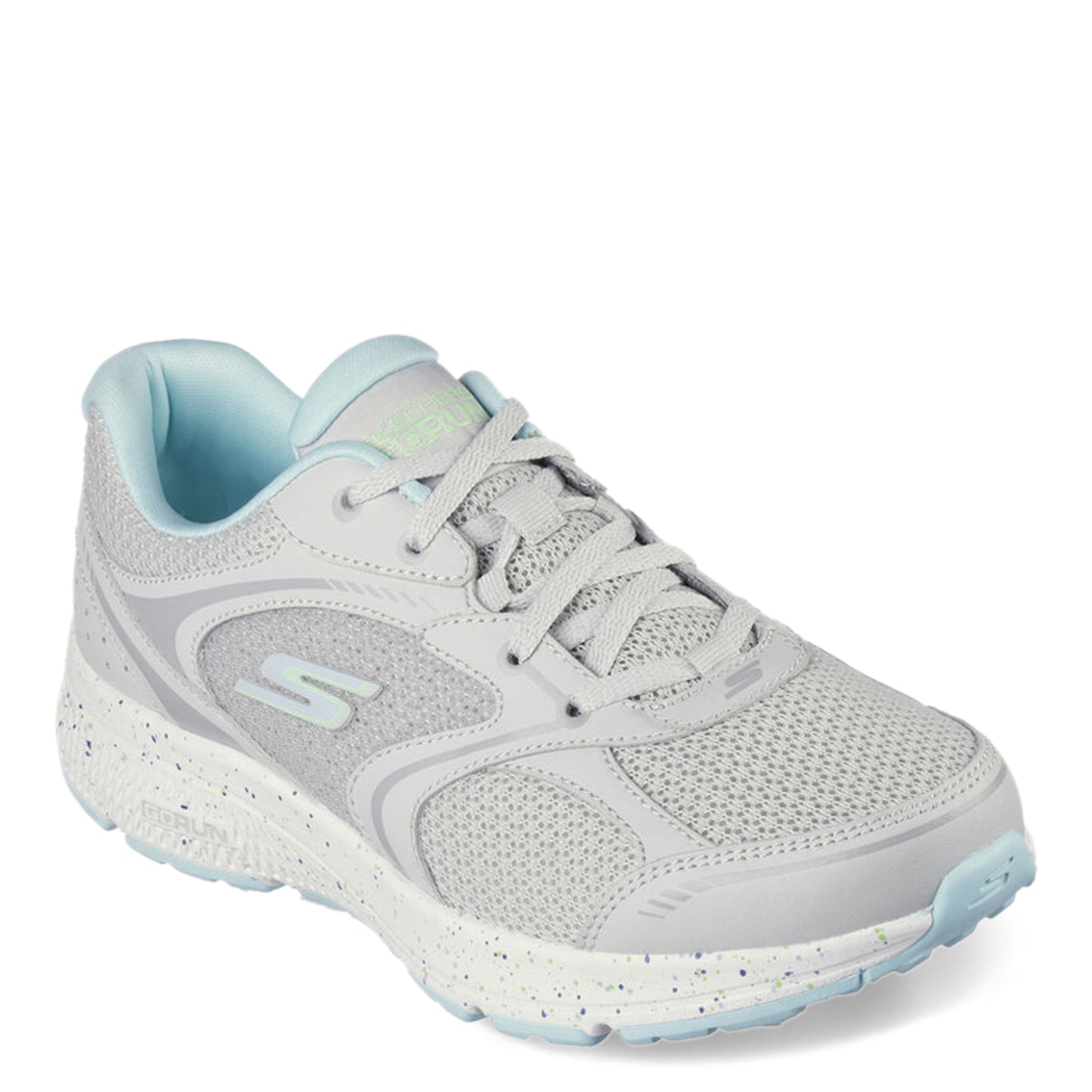 Peltz Shoes Women's Skechers GO RUN Consistent - Vivid Horizon Running Shoe - Wide Width GREY BLUE 128285W-GYBL