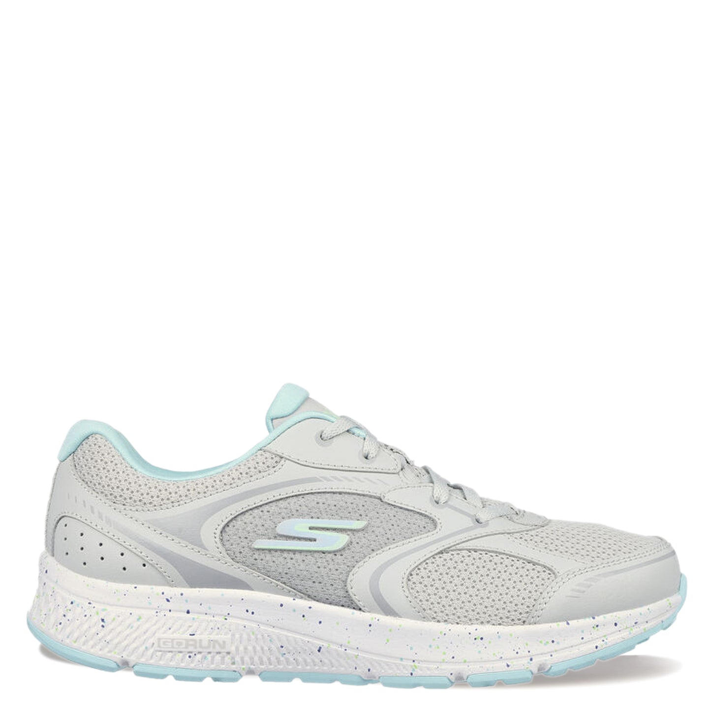 Peltz Shoes Women's Skechers GO RUN Consistent - Vivid Horizon Running Shoe - Wide Width GREY BLUE 128285W-GYBL