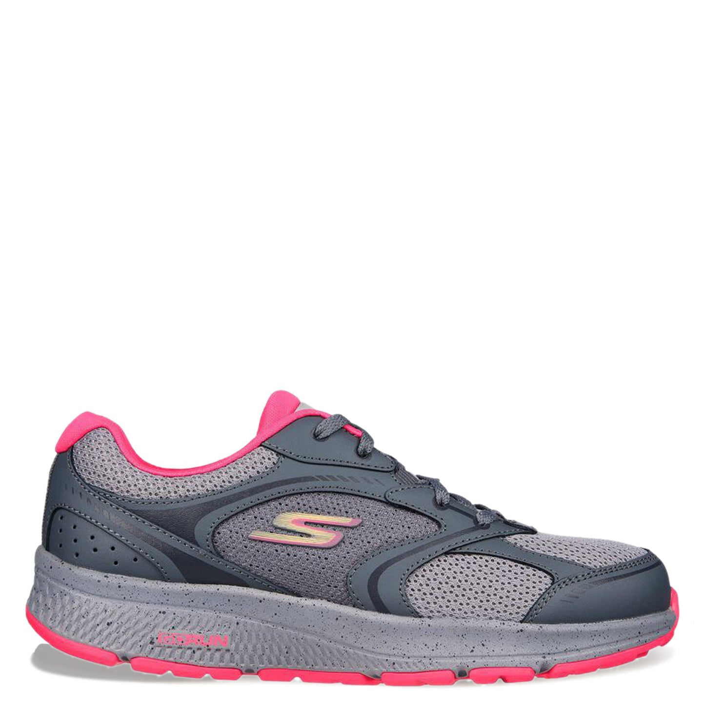 Peltz Shoes Women's Skechers GO RUN Consistent - Vivid Horizon Running Shoe - Wide Width GREY PINK 128285W-GYPK