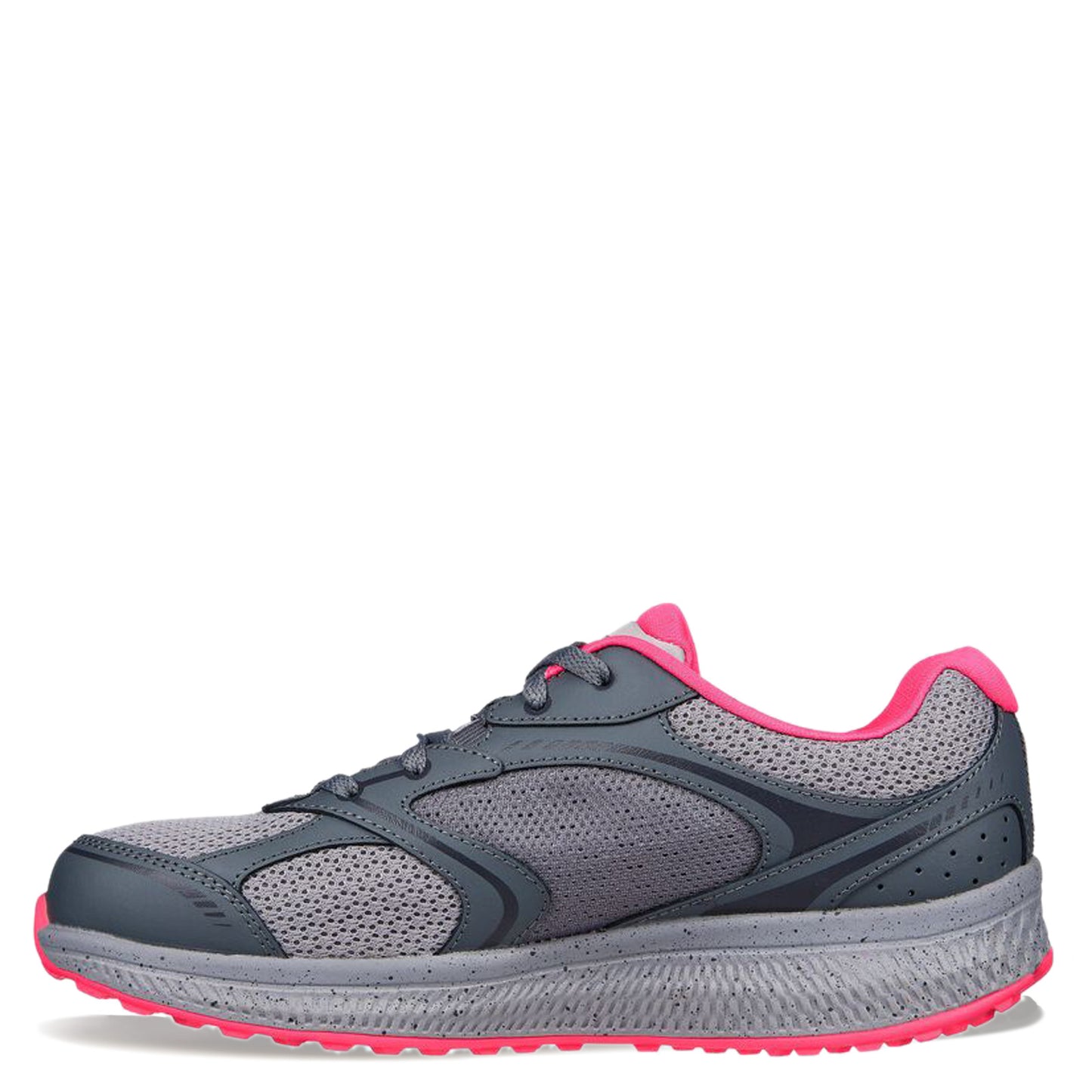 Peltz Shoes Women's Skechers GO RUN Consistent - Vivid Horizon Running Shoe - Wide Width GREY PINK 128285W-GYPK