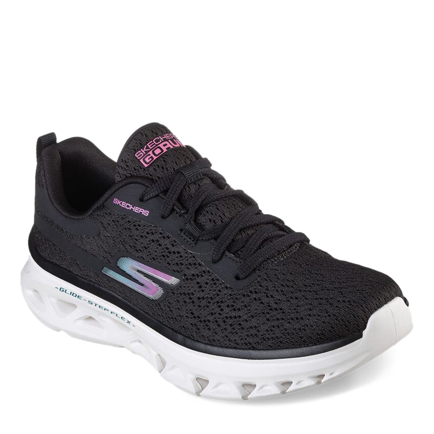 Peltz Shoes Women's Skechers GO RUN Glide-Step Flex Running Shoe Black 128890-BKW