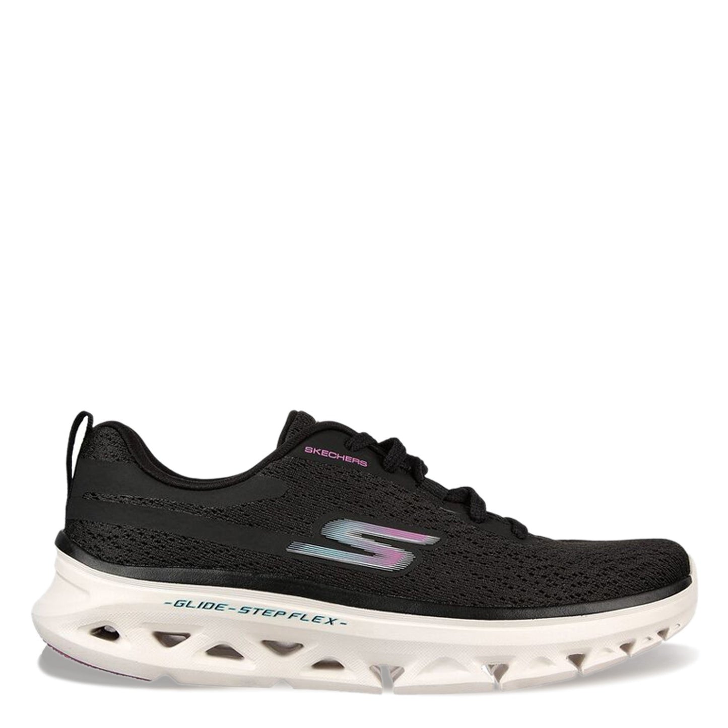 Peltz Shoes Women's Skechers GO RUN Glide-Step Flex Running Shoe Black 128890-BKW