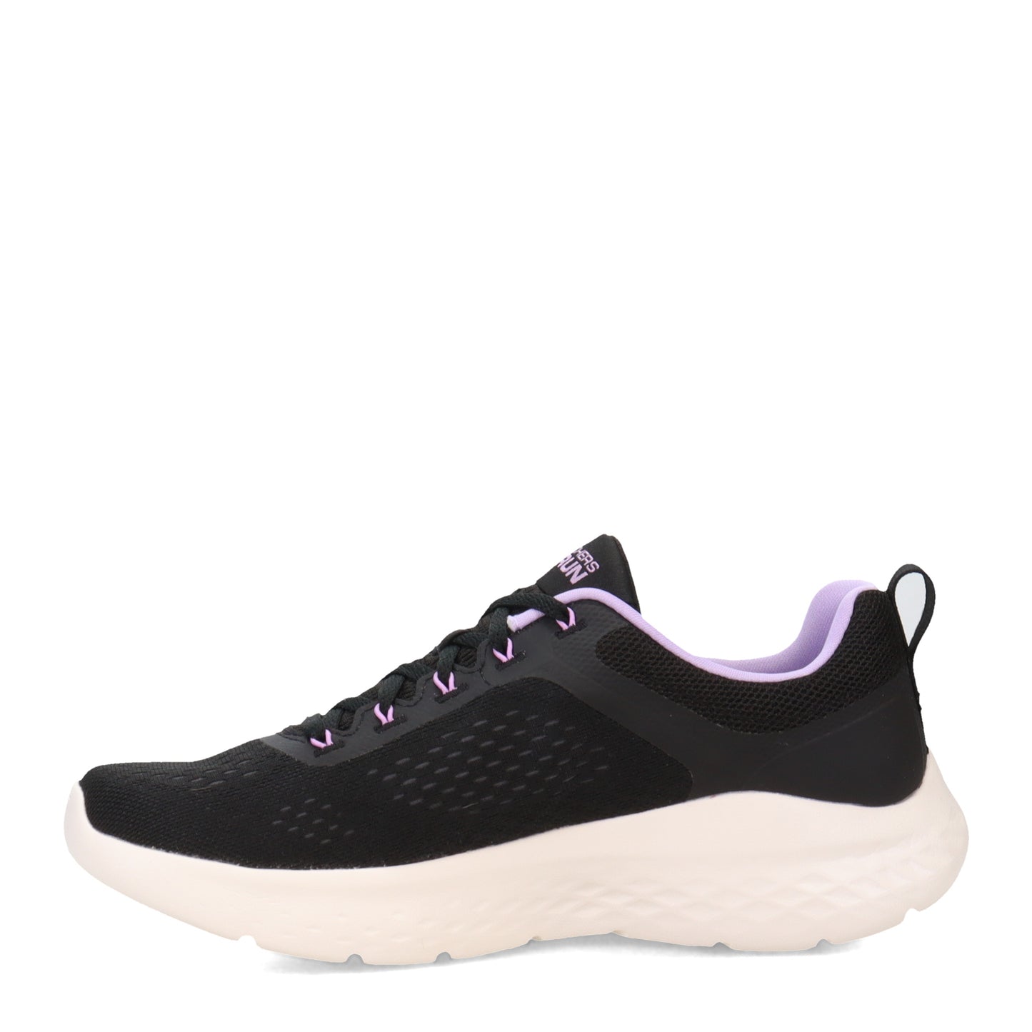 Peltz Shoes Women's Skechers GO RUN Lite Running Shoe BLACK WHITE PURPLE 129423-BKPR