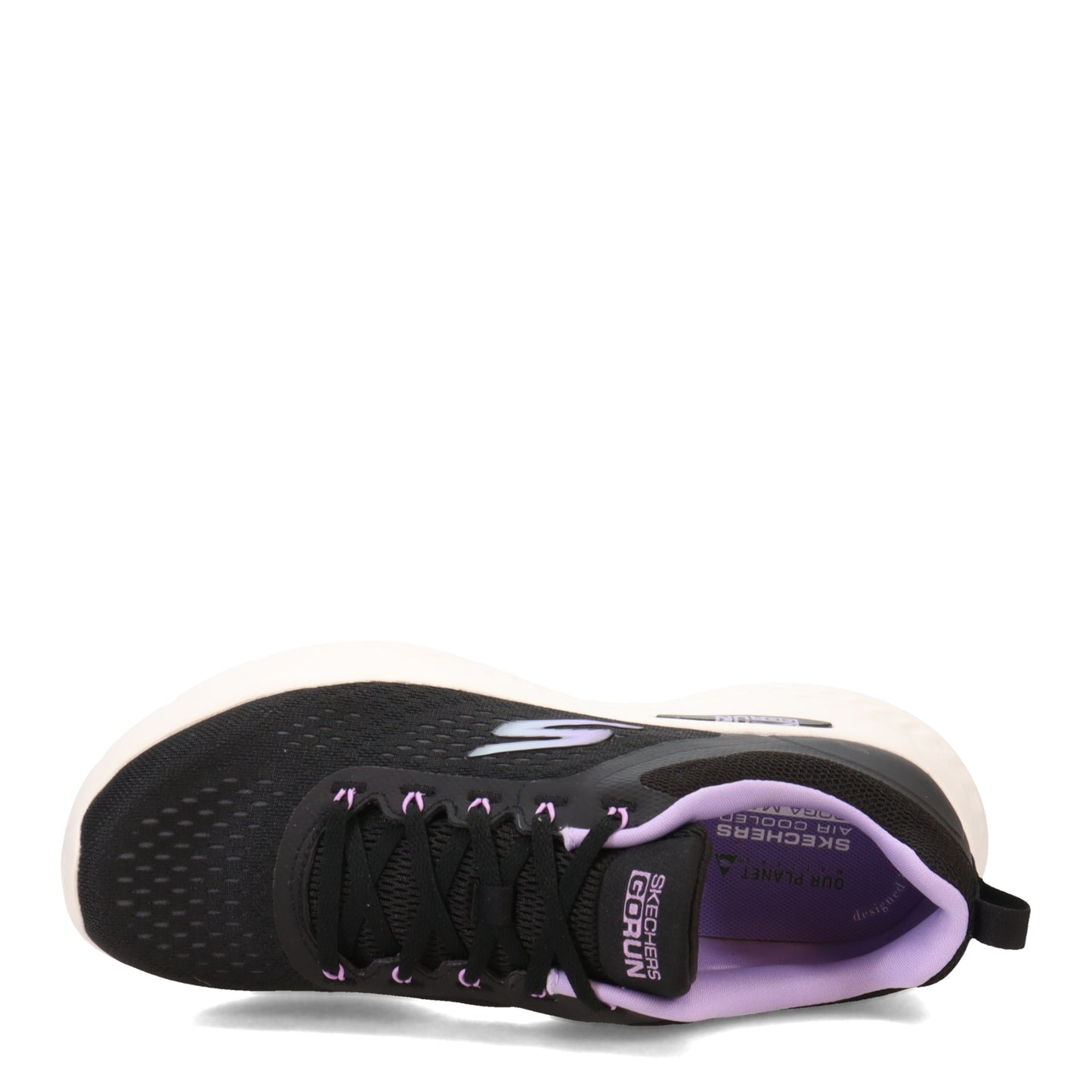 Peltz Shoes Women's Skechers GO RUN Lite Running Shoe BLACK WHITE PURPLE 129423-BKPR