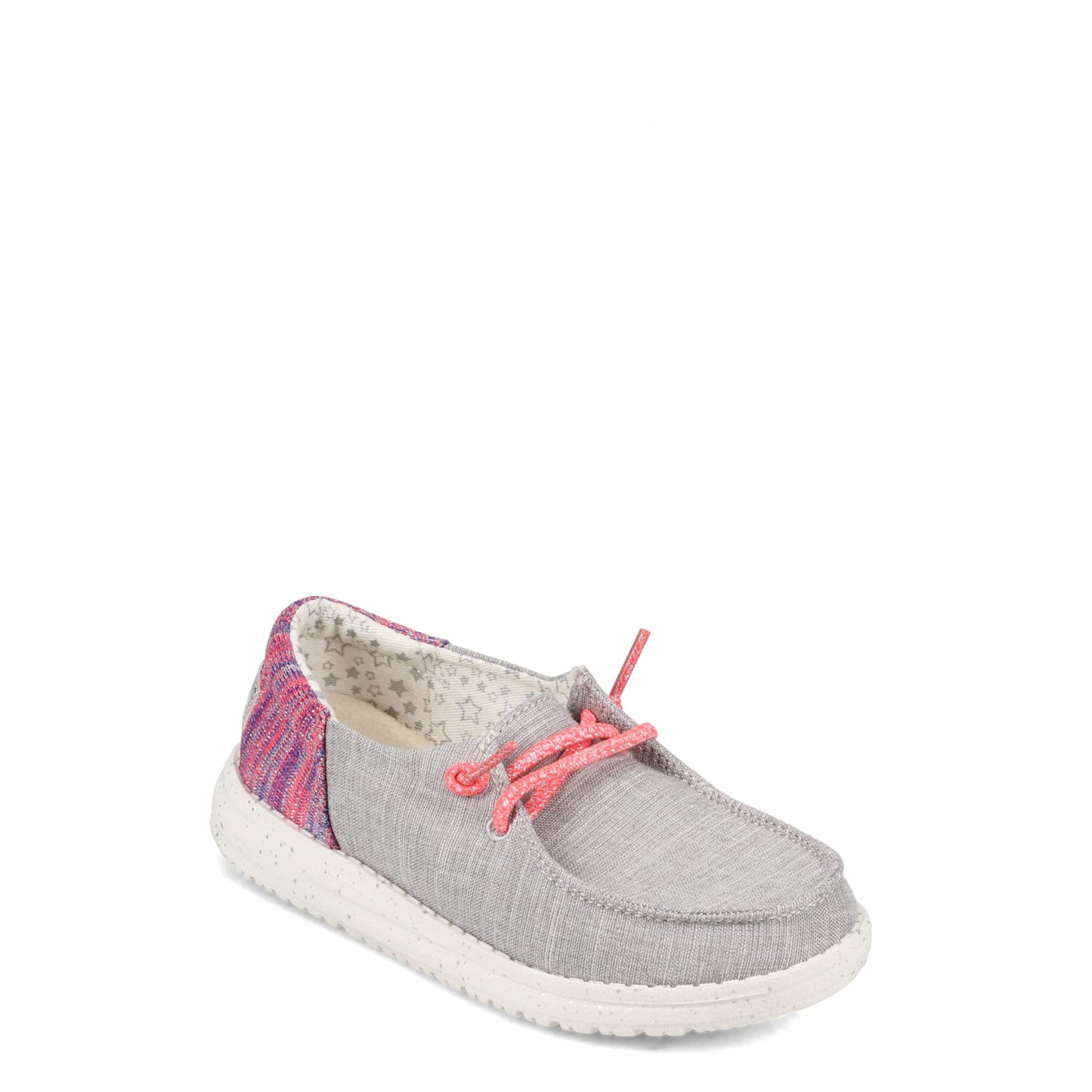 Peltz Shoes Girl's Hey Dude Wendy Youth Funk Slip-On - Little Kid GREY PINK 130123026