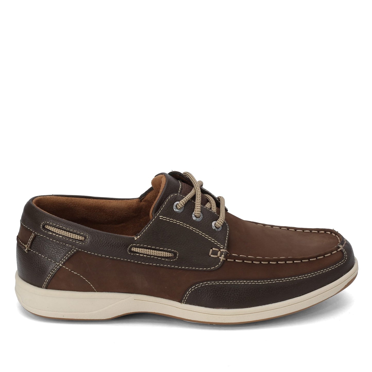 Peltz Shoes Men's Florsheim Lakeside Oxford Boat Shoe BROWN NUBUCK 13157-200