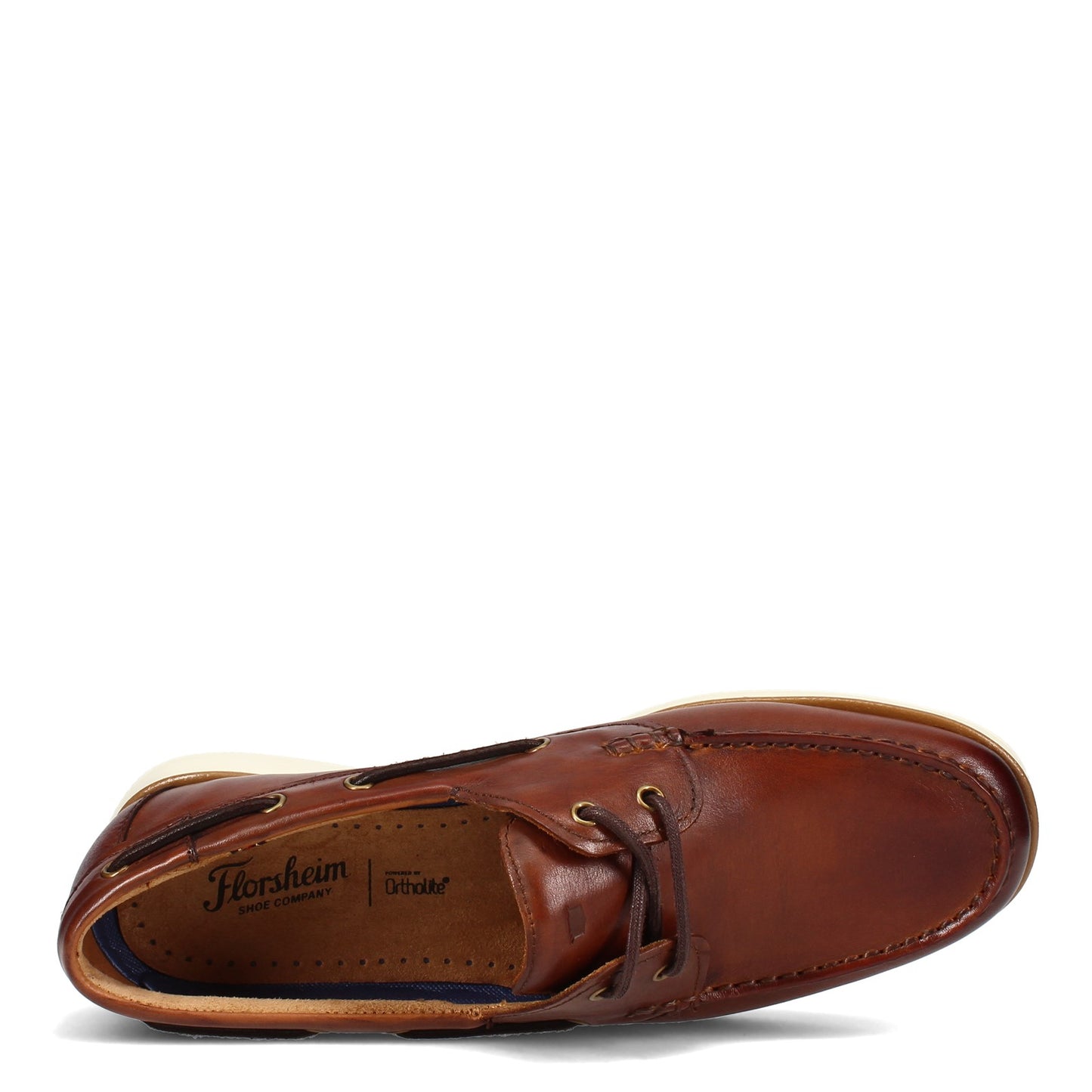Peltz Shoes Men's Florsheim Atlantic Boat Shoe COGNAC 13367-221