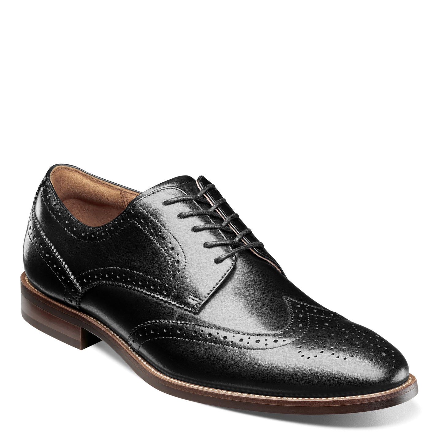 Peltz Shoes Men's Florsheim Rucci Wingtip Oxford BLACK 13383-001
