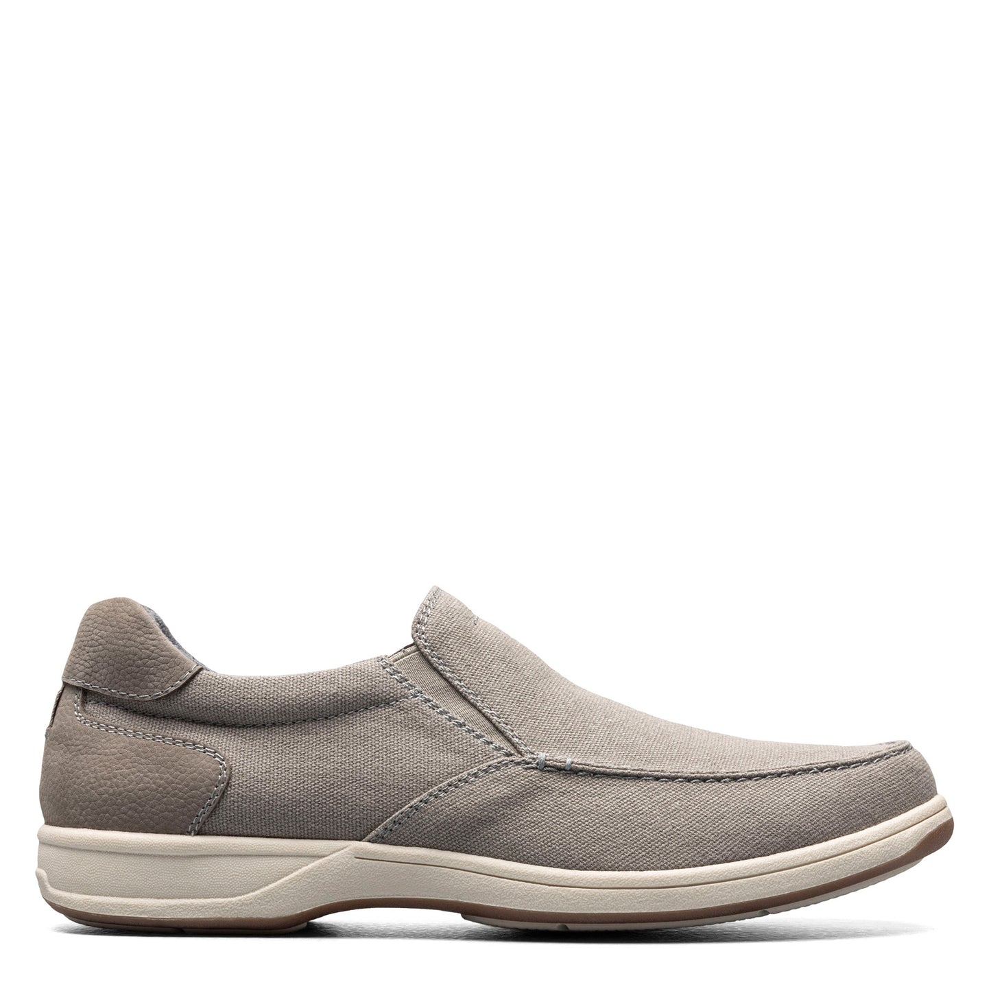 Peltz Shoes Men's Florsheim Lakeside Canvas Moc Slip On GREY 13401-020
