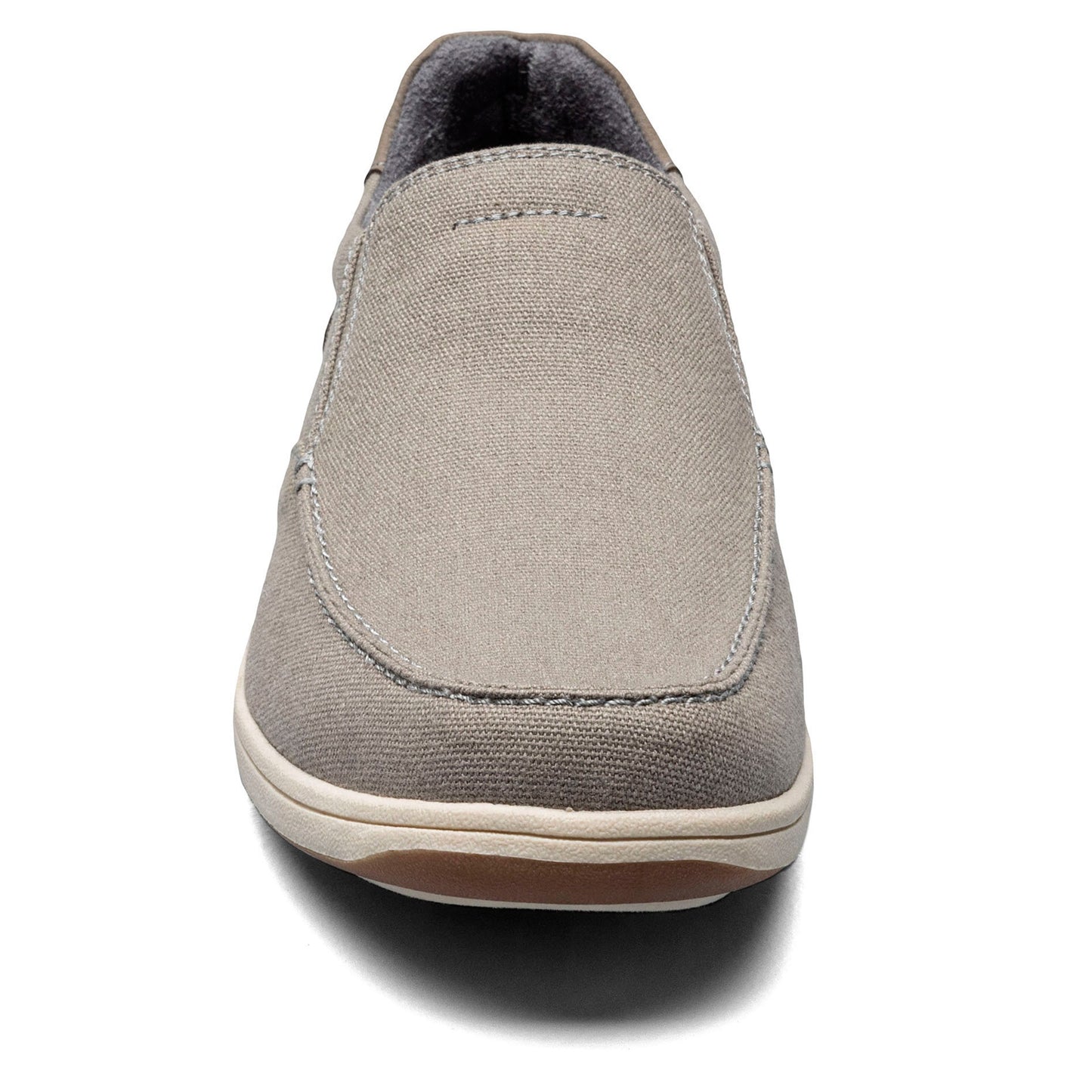 Peltz Shoes Men's Florsheim Lakeside Canvas Moc Slip On GREY 13401-020