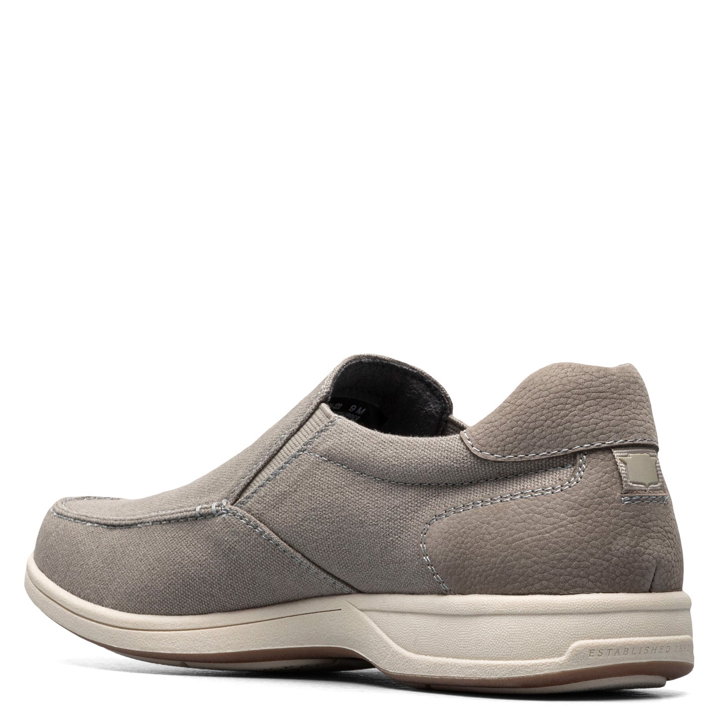 Peltz Shoes Men's Florsheim Lakeside Canvas Moc Slip On GREY 13401-020