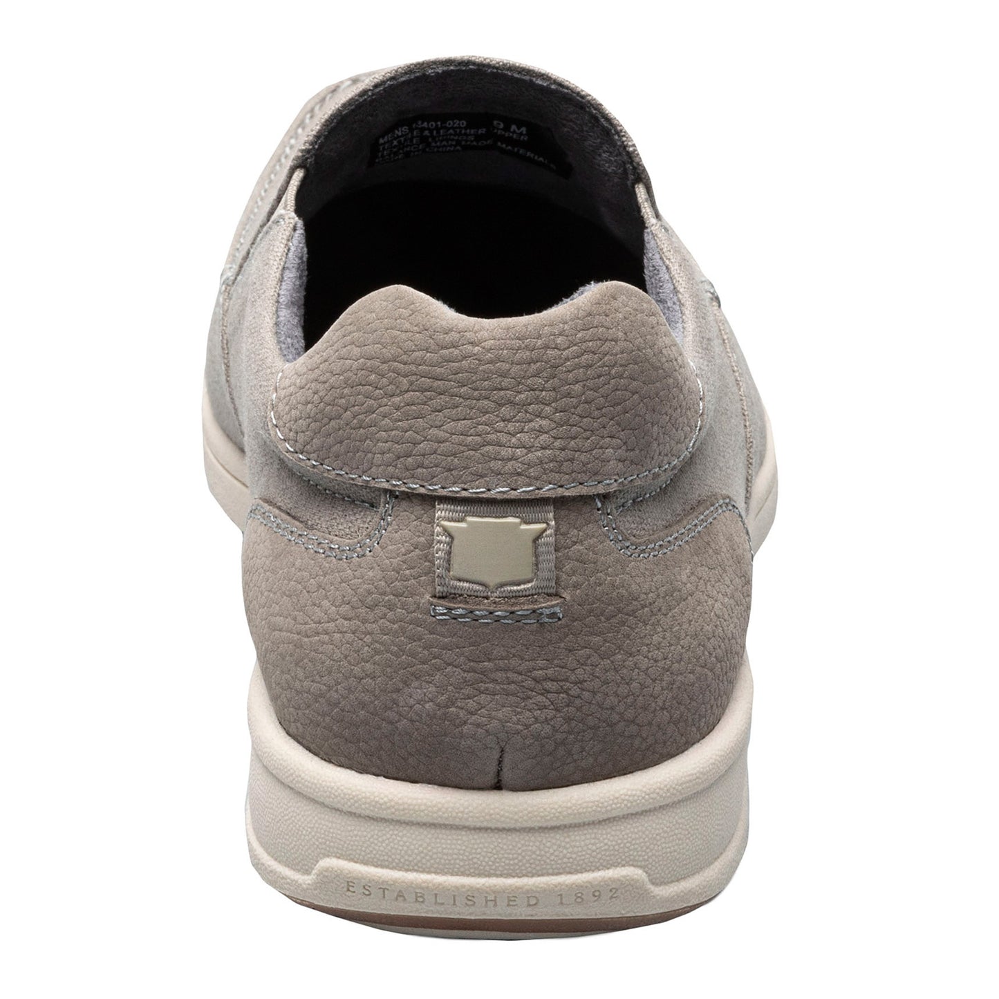 Peltz Shoes Men's Florsheim Lakeside Canvas Moc Slip On GREY 13401-020