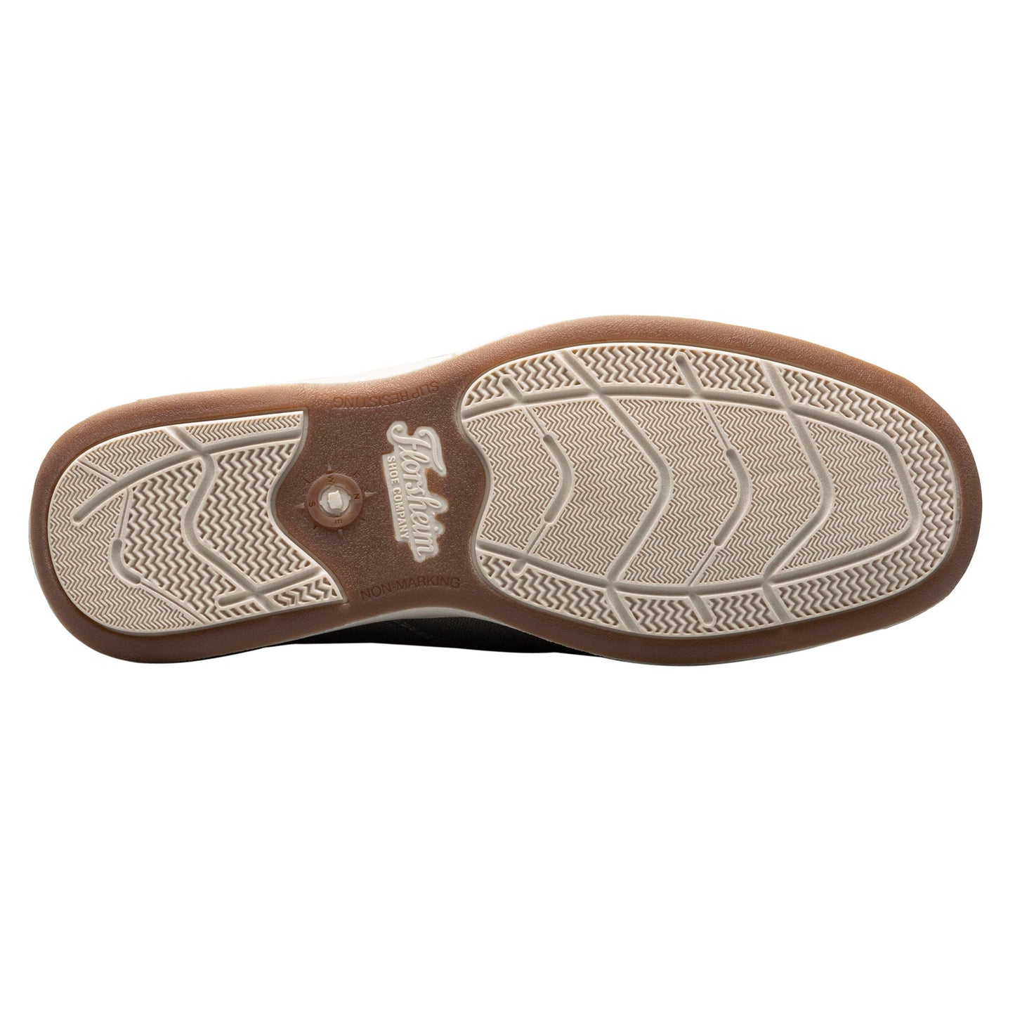 Peltz Shoes Men's Florsheim Lakeside Canvas Moc Slip On GREY 13401-020