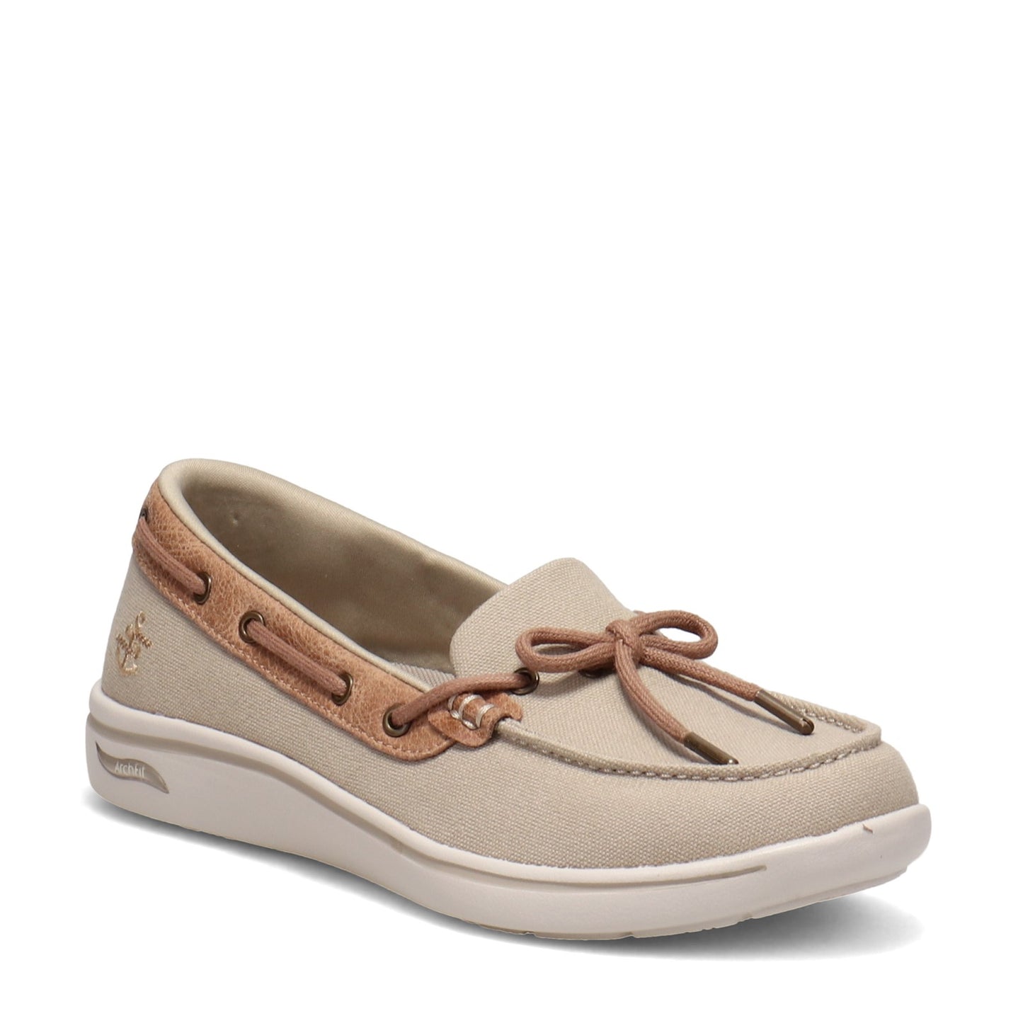 Peltz Shoes Women's Skechers Arch Fit Uplift - Shoreline Boat Shoe NATURAL 136600-NAT