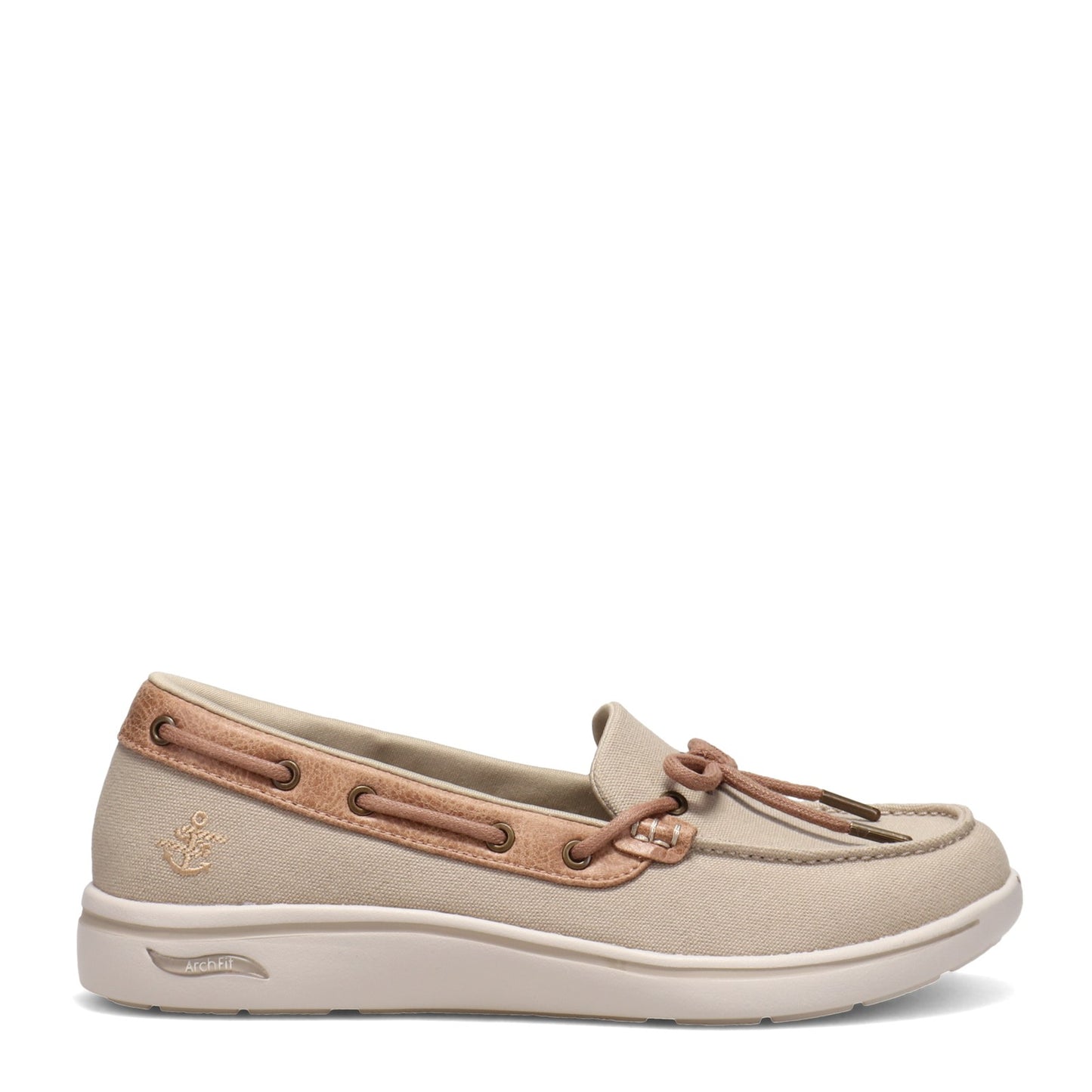 Peltz Shoes Women's Skechers Arch Fit Uplift - Shoreline Boat Shoe NATURAL 136600-NAT