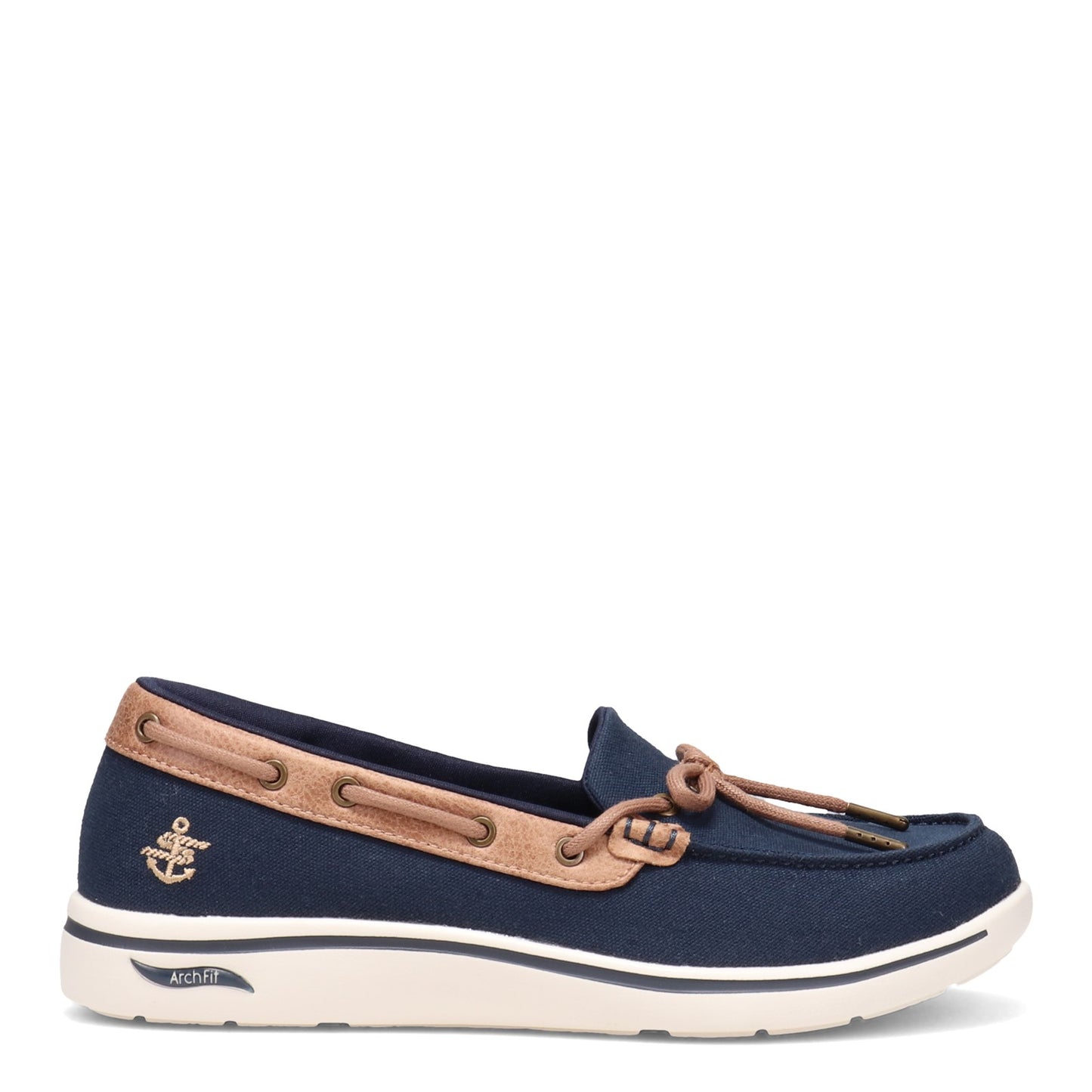 Peltz Shoes Women's Skechers Arch Fit Uplift - Shoreline Boat Shoe NAVY 136600-NVY
