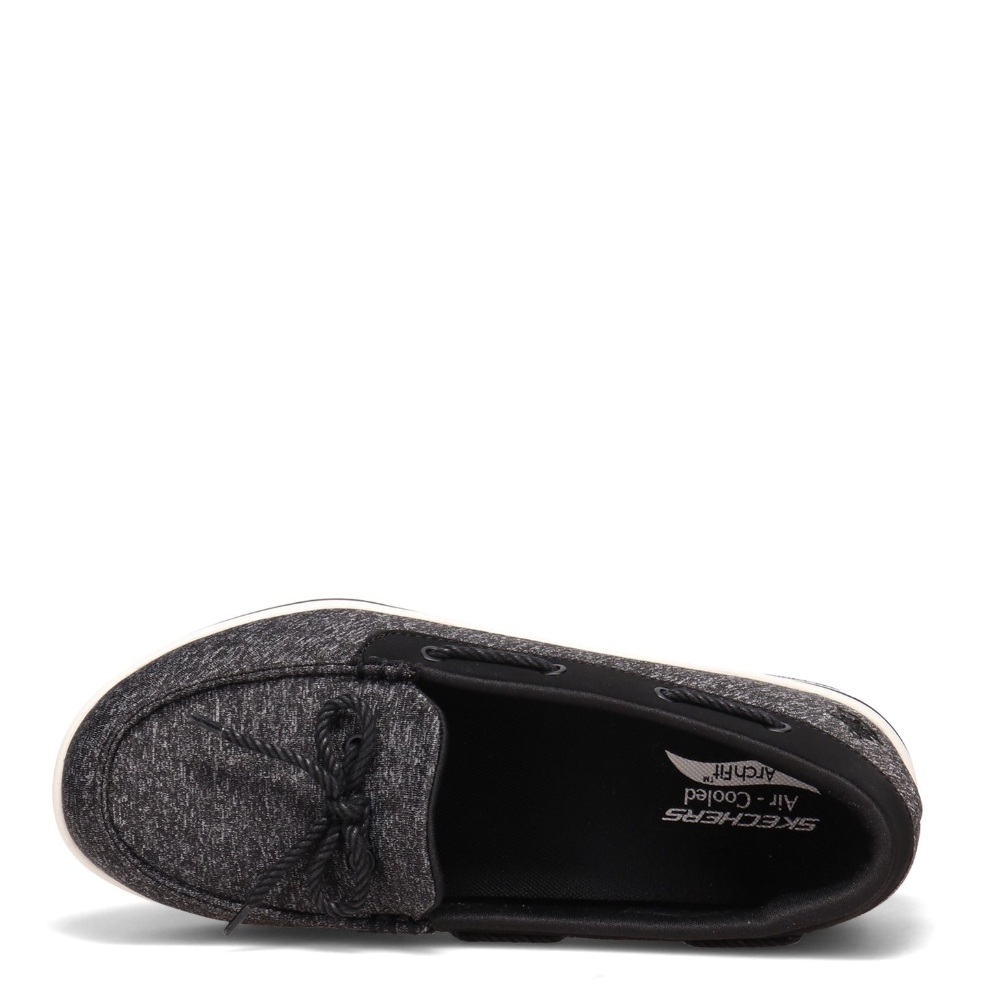 Peltz Shoes Women's Skechers Arch Fit Uplift - Marine Boat Shoe BLACK / WHITE 136602-BKW