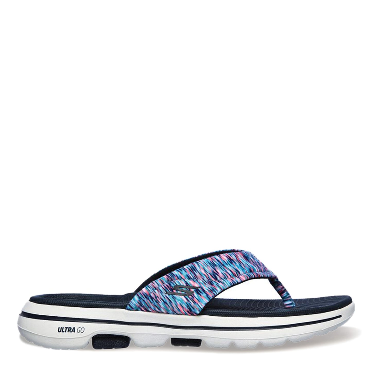 Peltz Shoes Women's Skechers GOwalk 5 - Destined Sandal NAVY MULTI 140087-NVMT