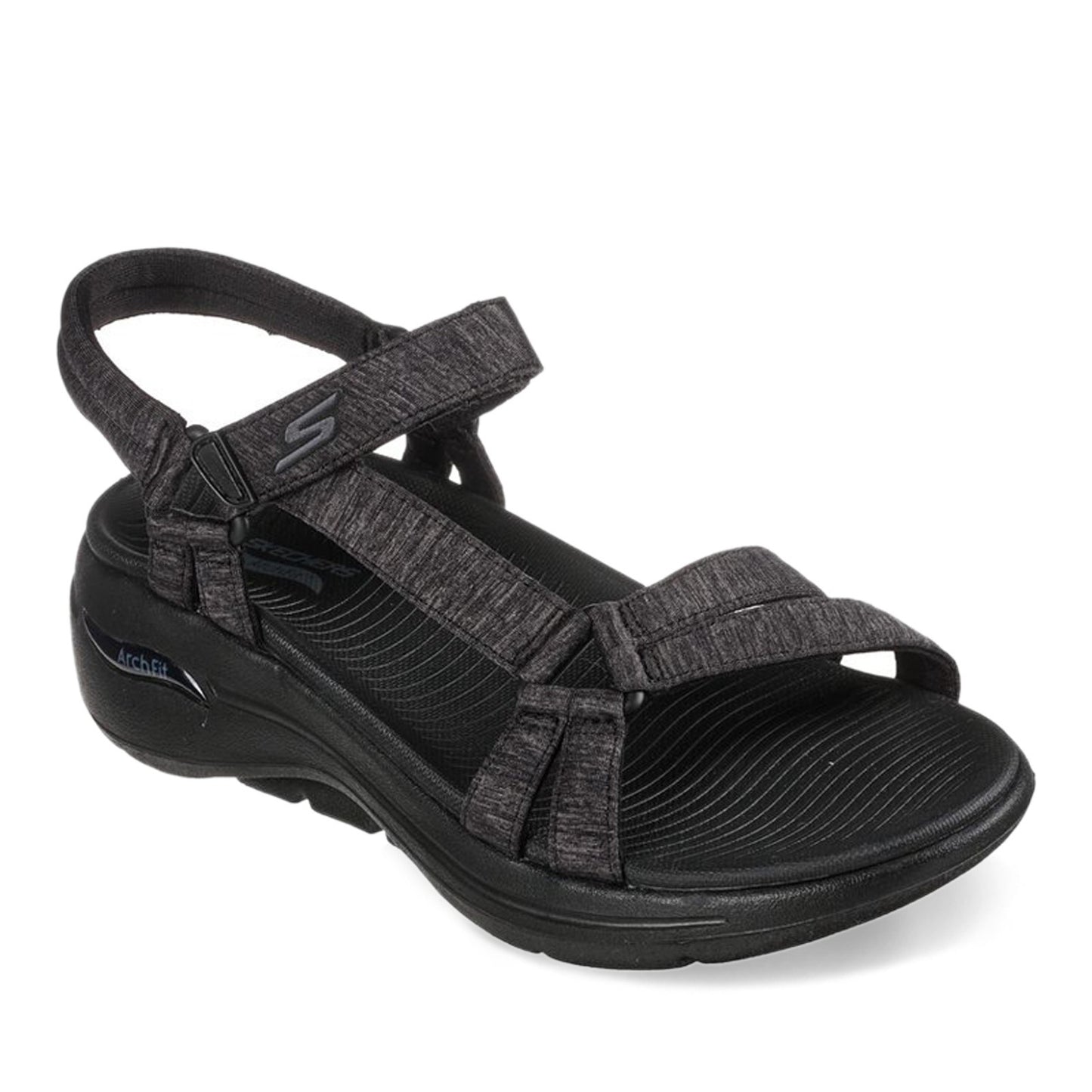 Peltz Shoes Women's Skechers GO WALK Arch Fit - Elite Sandal BLACK 140225-BBK