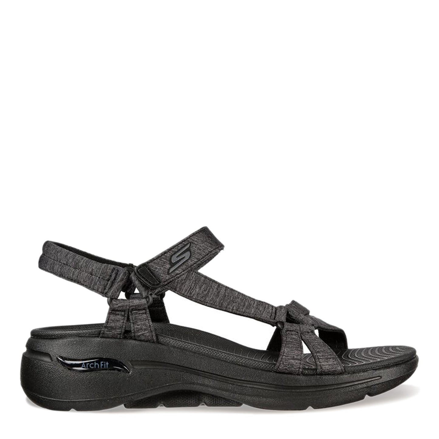 Peltz Shoes Women's Skechers GO WALK Arch Fit - Elite Sandal BLACK 140225-BBK